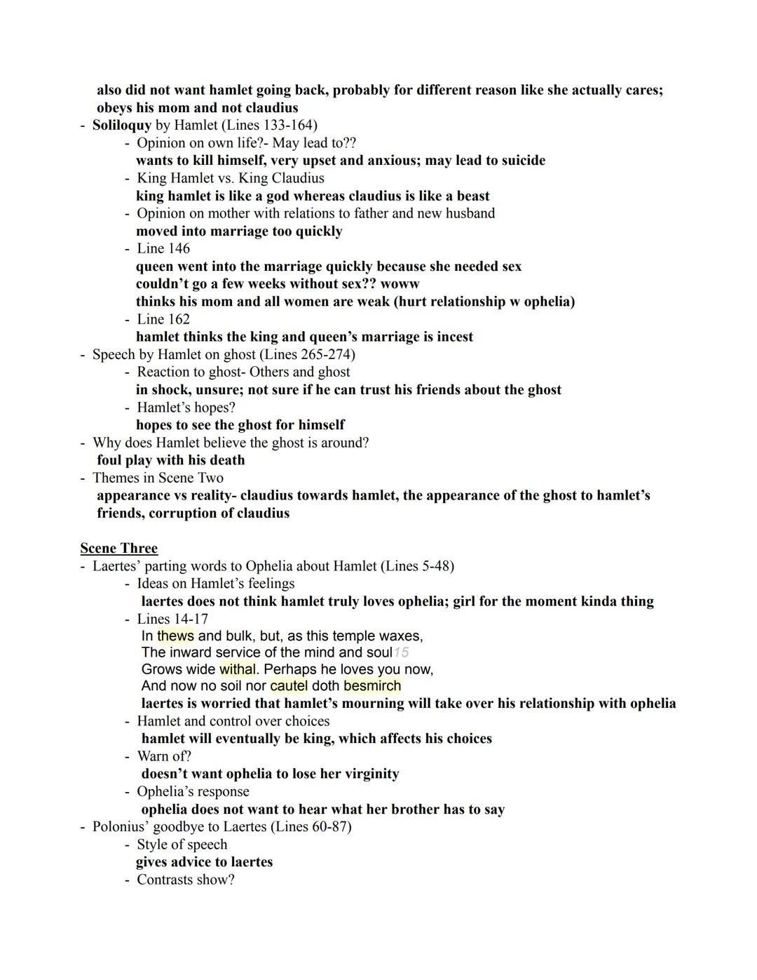 # Hamlet's Happenings

## Act One

- guards on night watch, and then a ghost appears and everyone's kinda freaked out and
they're like which