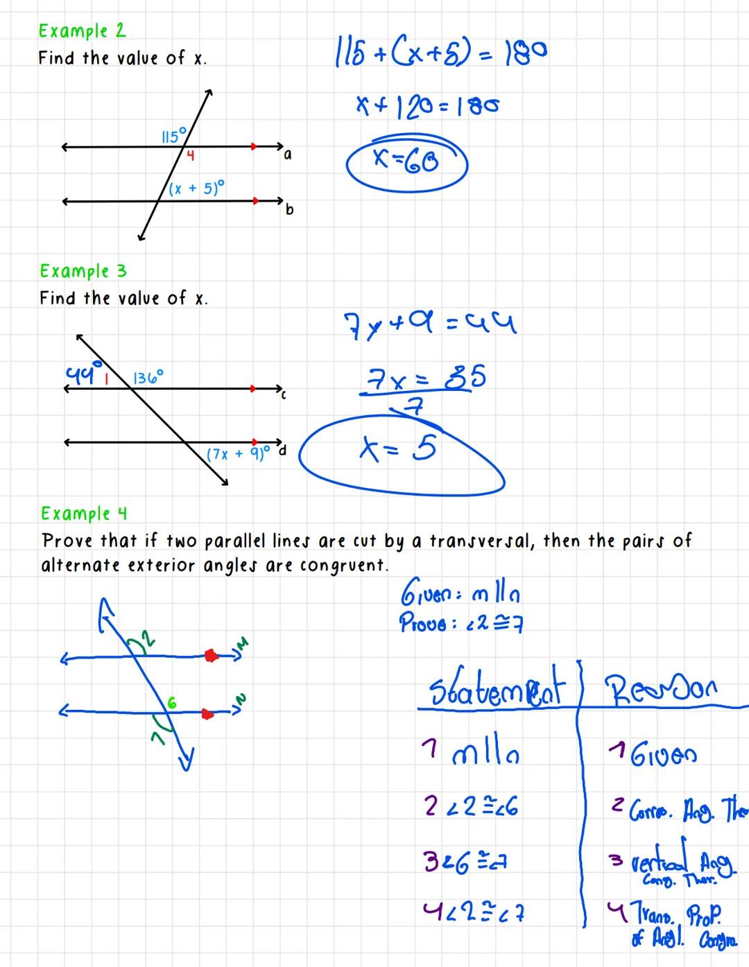 # 3.2 Parallel Lines & Transversals
Objective: Prove and use theorems about parallel lines.
Theorem
3.1 Corresponding Angles Theorem
If two 