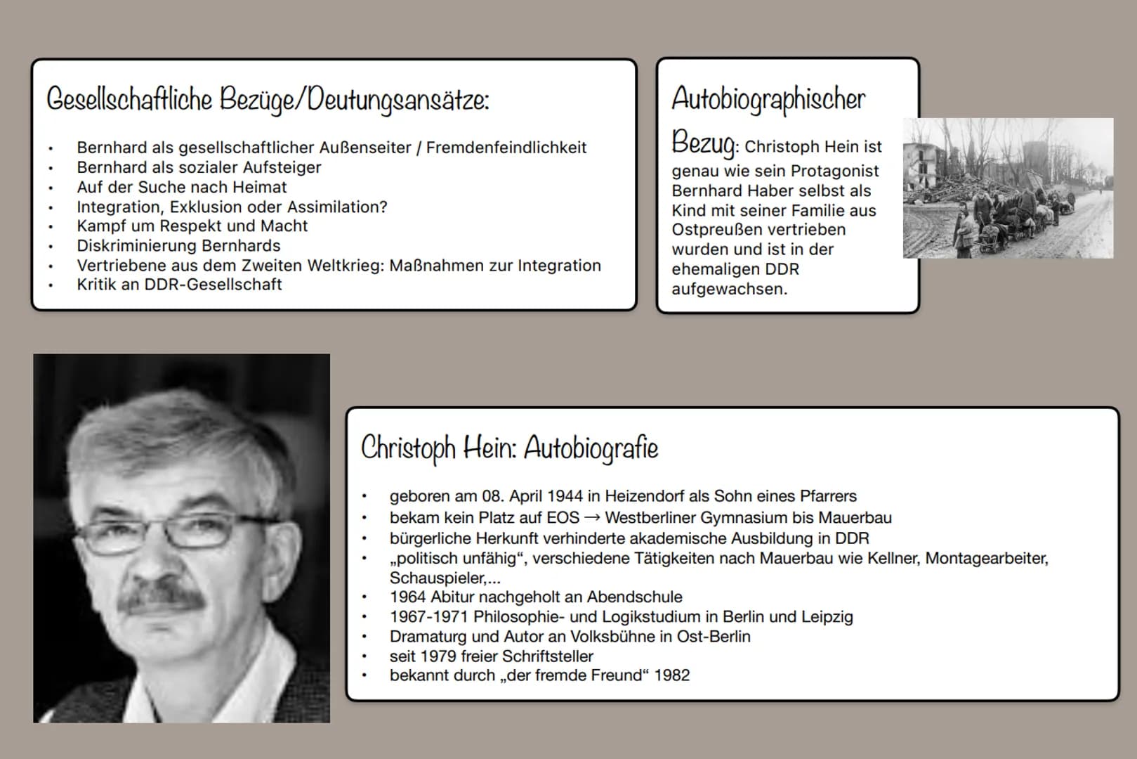 # Allgemeines

*   Roman
*   Entstehungszeit: 2004
*   Grundlegende Themen: Verlust der Heimat und das Einleben in eine neue;
fremde Umgebun