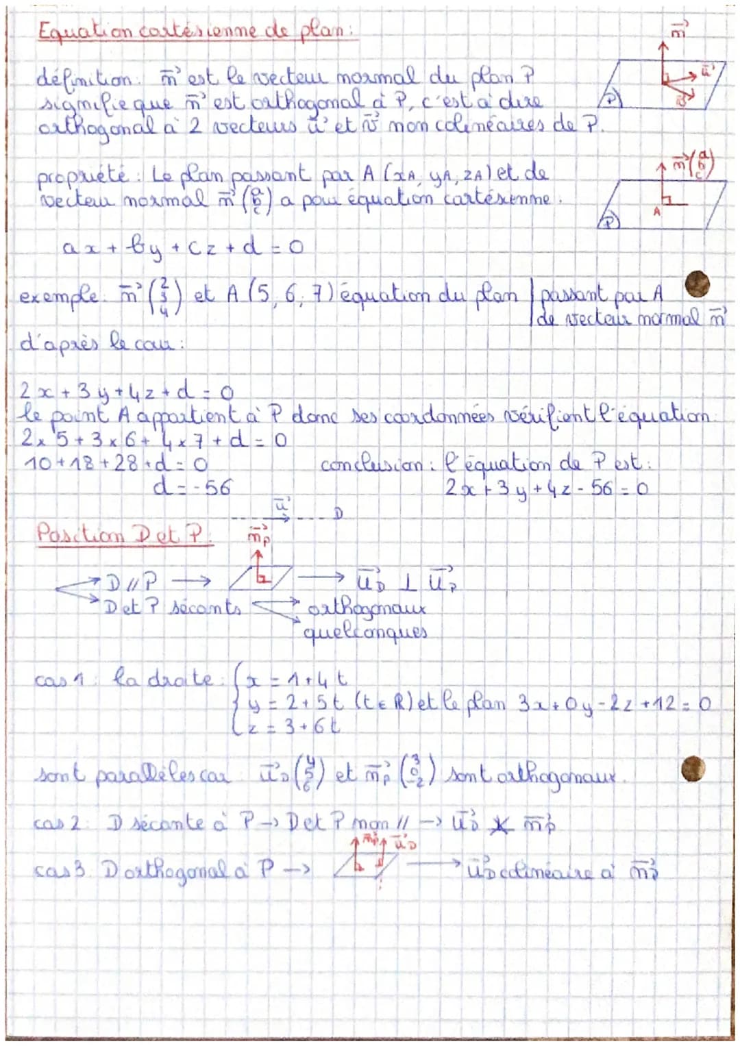 # chap 8

Produl scalaire

Spe Term

Produit scalaire dans l'espace.

@ $\vec{u}.\vec{v}$ = llullxllllx cos ($\vec{u'}$, $\vec{v}$)

② Hproj