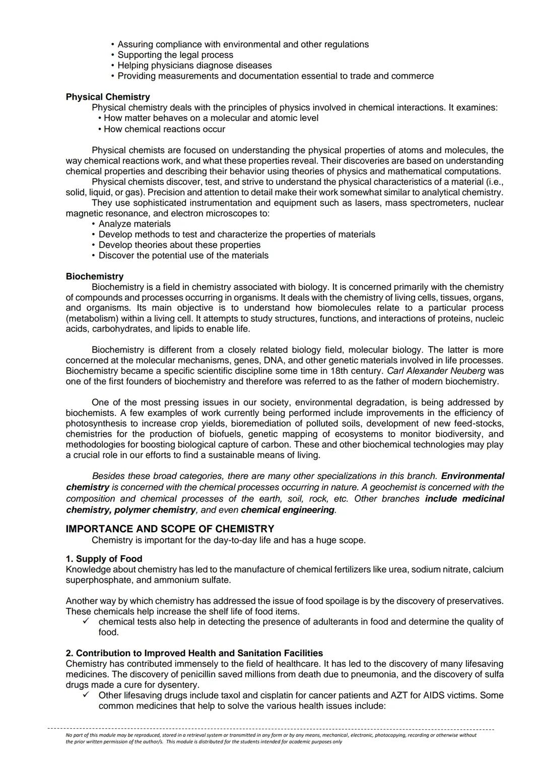 Chapter 1: Introduction to Chemistry
and Organic Chemistry
Objectives: After completion of the lesson, the students shall be able to:
1. Gai