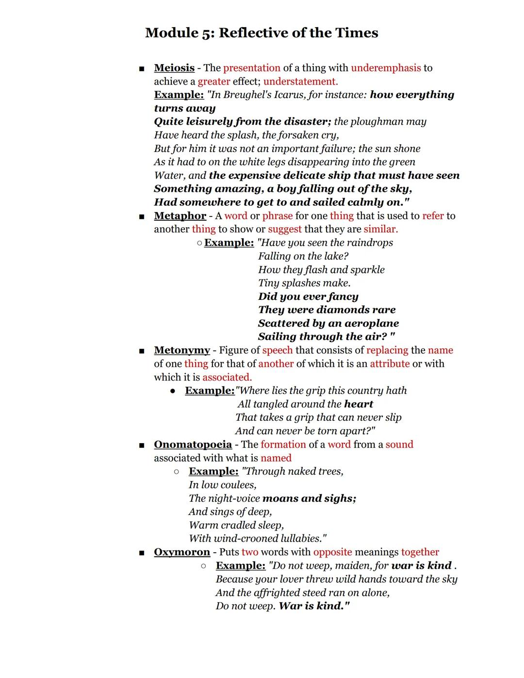 # Module 5: Reflective of the Times

In this module, you will learn how authors use verse (poetry) to share their unique
insight and reactio