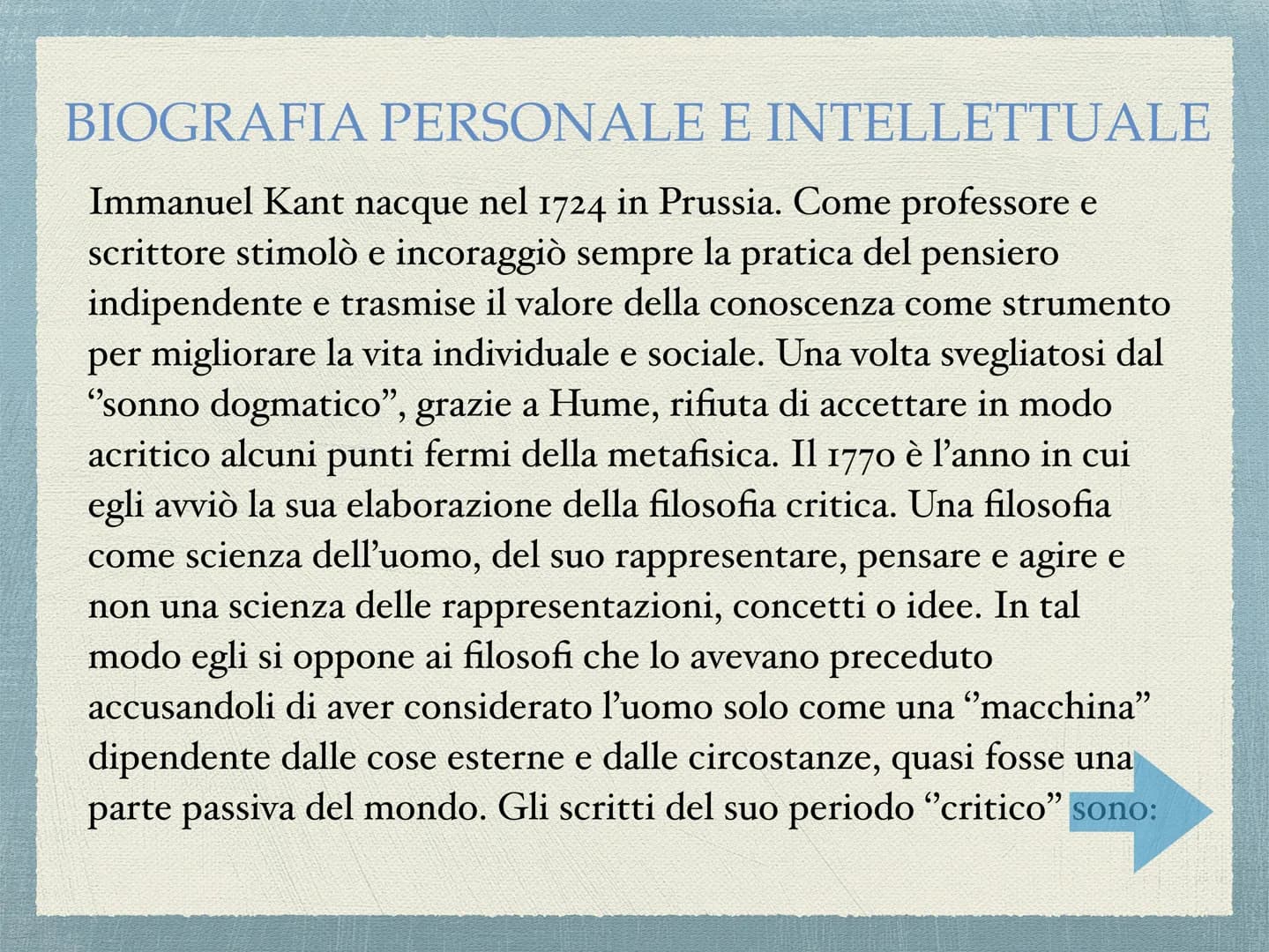 # KANT

"La pigrizia e la viltà sono le cause per cui tanta
parte degli uomini, dopo che la natura li ha da
lungo tempo affrancati dall'eter