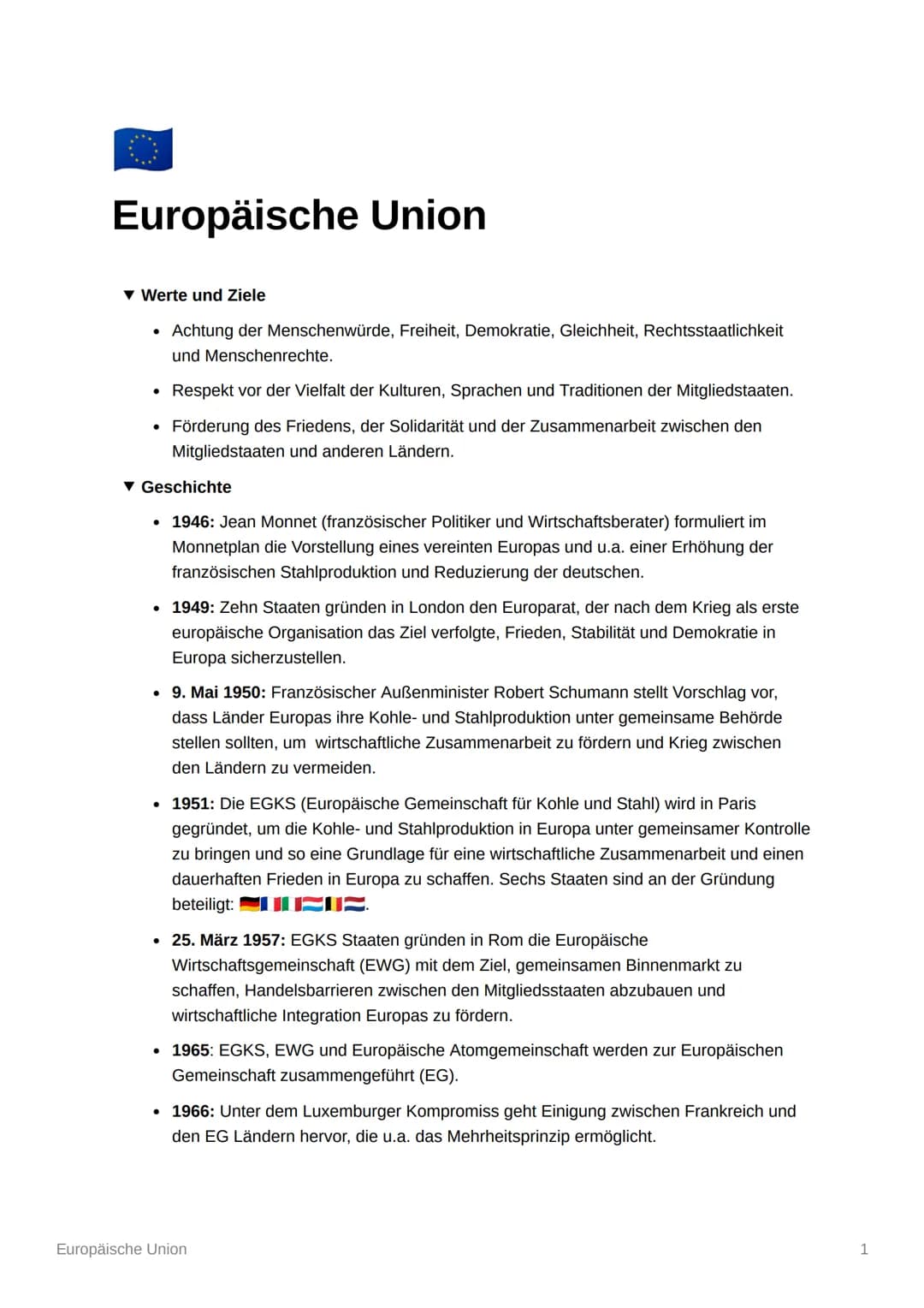# Europäische Union

▼ Werte und Ziele

*   Achtung der Menschenwürde, Freiheit, Demokratie, Gleichheit, Rechtsstaatlichkeit
    und Mensche