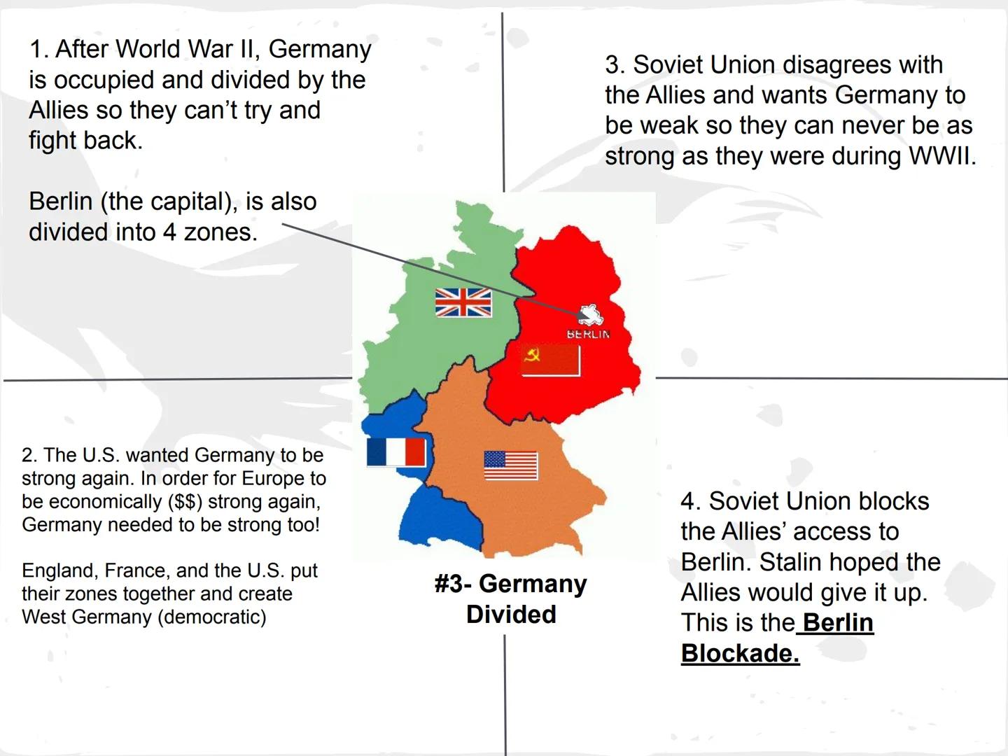 * COLD WAR *

(1945-1991) What is it all about?

United States vs. Soviet Union

COLD WAR-state of high tension between
these two countries.
