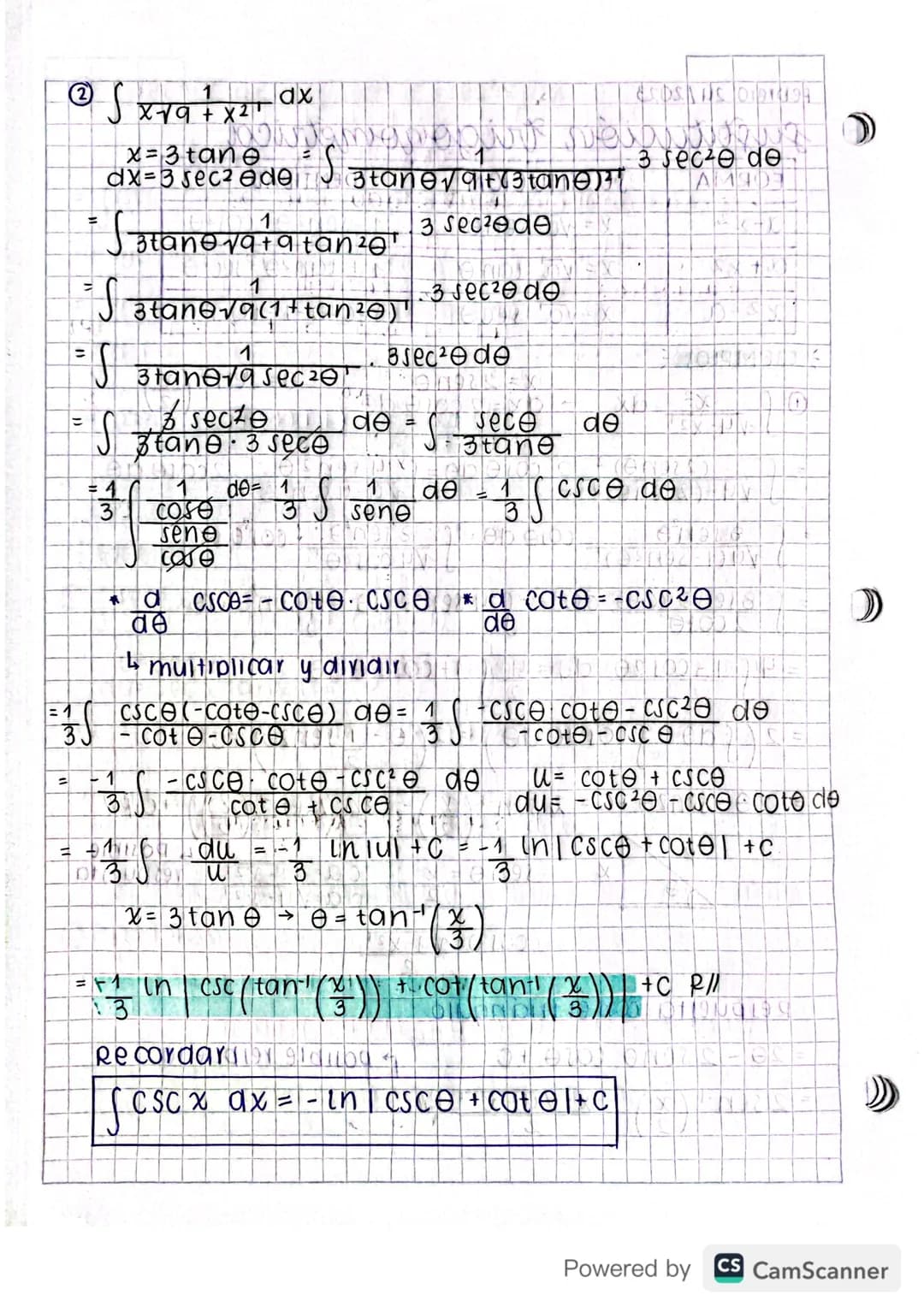Febrero 24/2023
sustitución trigonométrica
| FORMA | SUSTITUCIÓN | IDENTIDAD |
|---|---|---|
| a-x2 | $x=\sqrt{a}$ sene | 1-senze COSZO |
| 