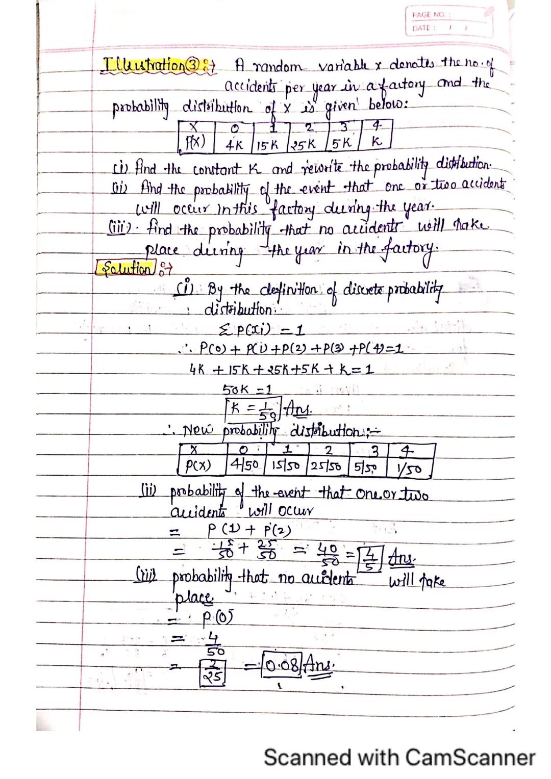 PAGE NO:
DATE: 11
# Chap-2 Random Variable and discrete
## Probability Distribution

Random: Variable "The function Which transforms
.: the 