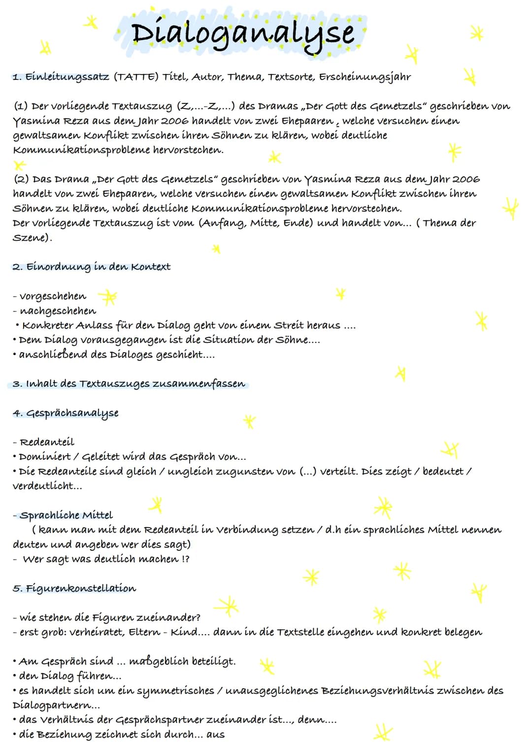 # Dialoganalyse

1. Einleitungssatz (TATTE) Titel, Autor, Thema, Textsorte, Erscheinungsjahr

(1) Der vorliegende Textauszug (Z,...-Z,...) d