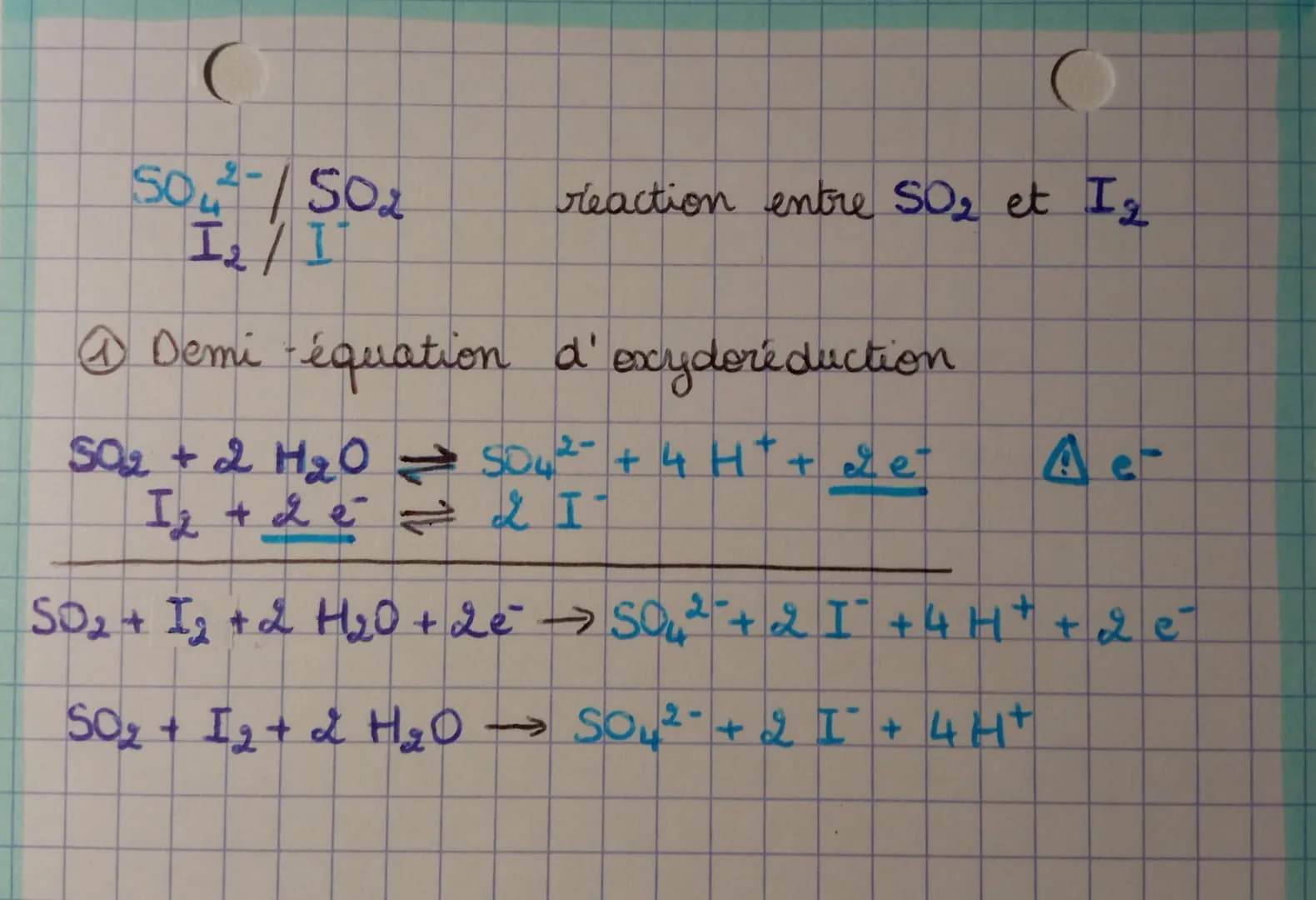 # Réaction d'oxydoréduction

OXYDANT: espèce chimique qui capte 1 électron ou +

RÉDUCTEUR: espèce chimique qui ide 1 'élection oi +

couple