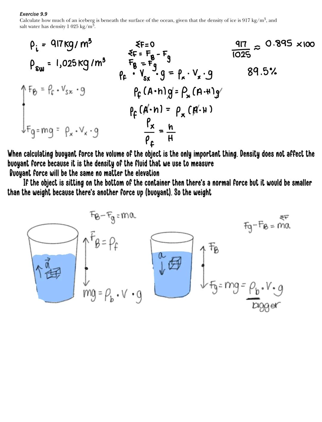 # Chapter nine: Fluids

Density and Pressure

DENSITY IS DEFINED AS

$\rho$=$\frac{m}{V}$kg/m³

PRESSURE IS DEFINED AS

P=$\,\frac{F}{A}$Pa 
