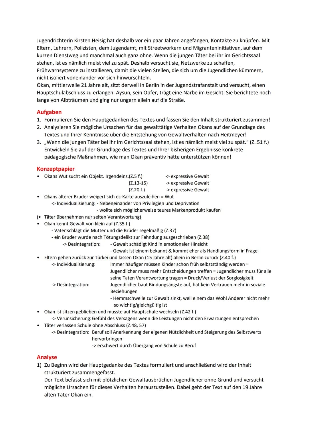 Desintegrationstheorie nach W. Heitmeyer

Vorgegebener Text
Aus heiterem Himmel

Berlin an einem Tag im Winter, Freitagmittag, kurz nach ein