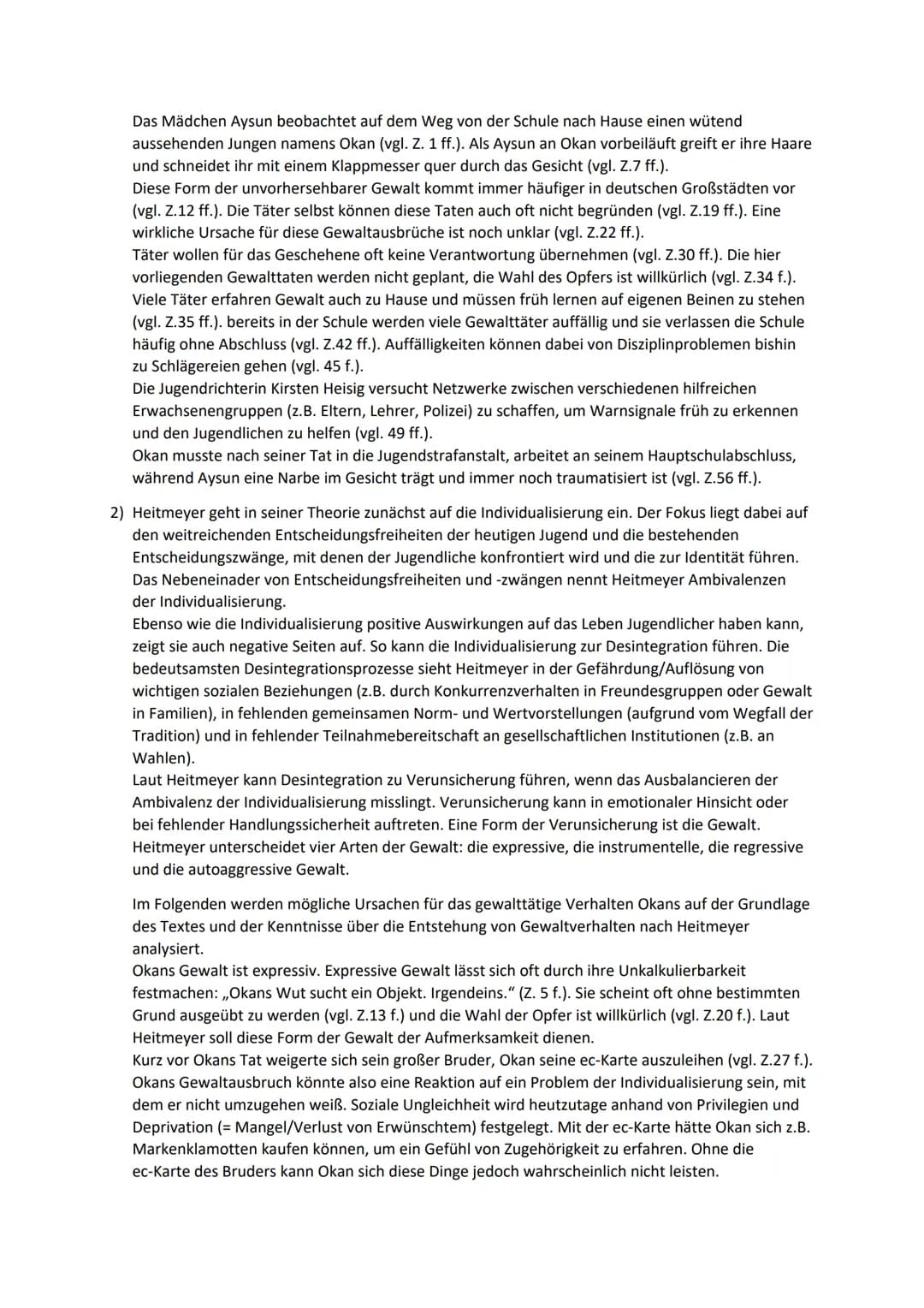 Desintegrationstheorie nach W. Heitmeyer

Vorgegebener Text
Aus heiterem Himmel

Berlin an einem Tag im Winter, Freitagmittag, kurz nach ein