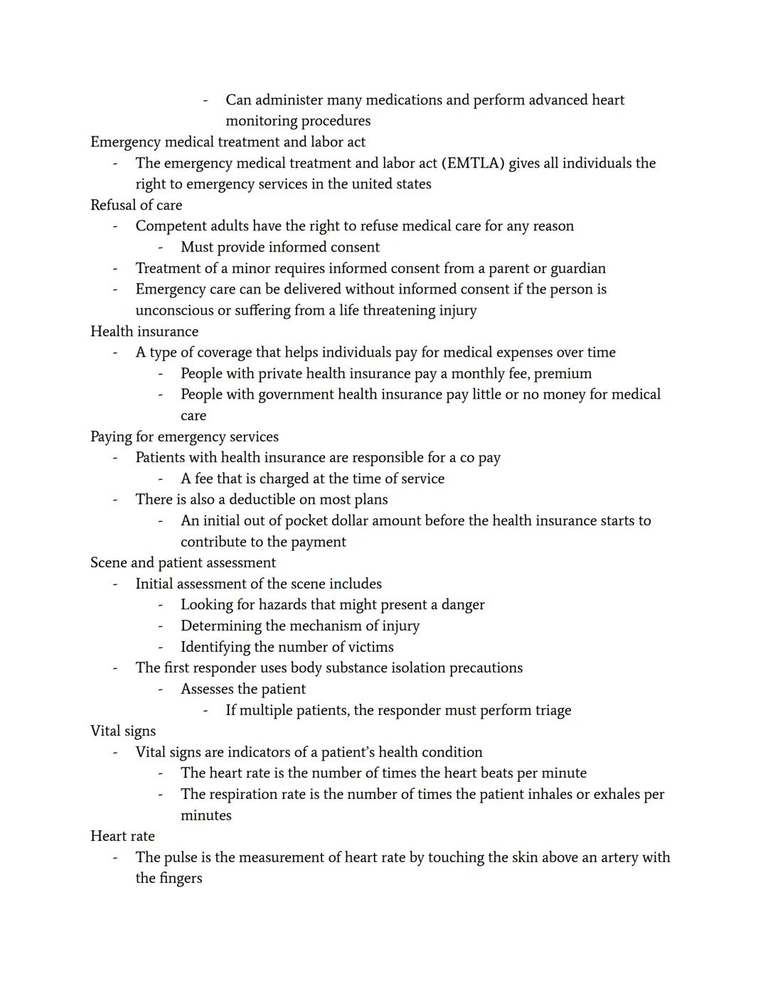 # First Aid and Emergency Response

Emergency care
- Is provided at the scene of an accident or medical emergency
  - Traumatic injuries, su