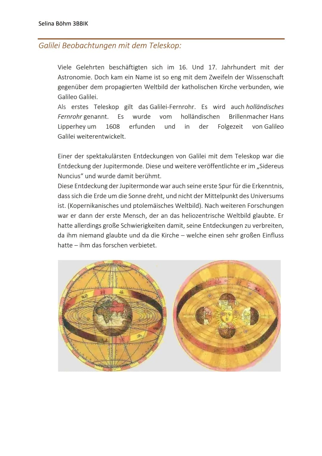 Selina Böhm 3BBIK

# Galileis Versuche zum freien Fall

Der freie Fall ist die Bewegung eines Körpers, bei der außer der Schwerkraft keine
w