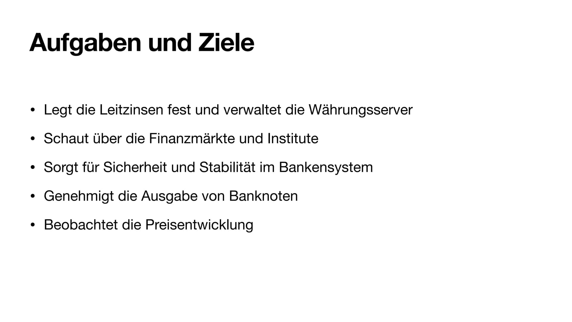 # Die Europäische Zentralbank # Inhalt

- Geschichte
- Aufgaben und Ziele
- Organe
- Instrumente # Geschichte

*   Gegründet Juni 1998
*   W