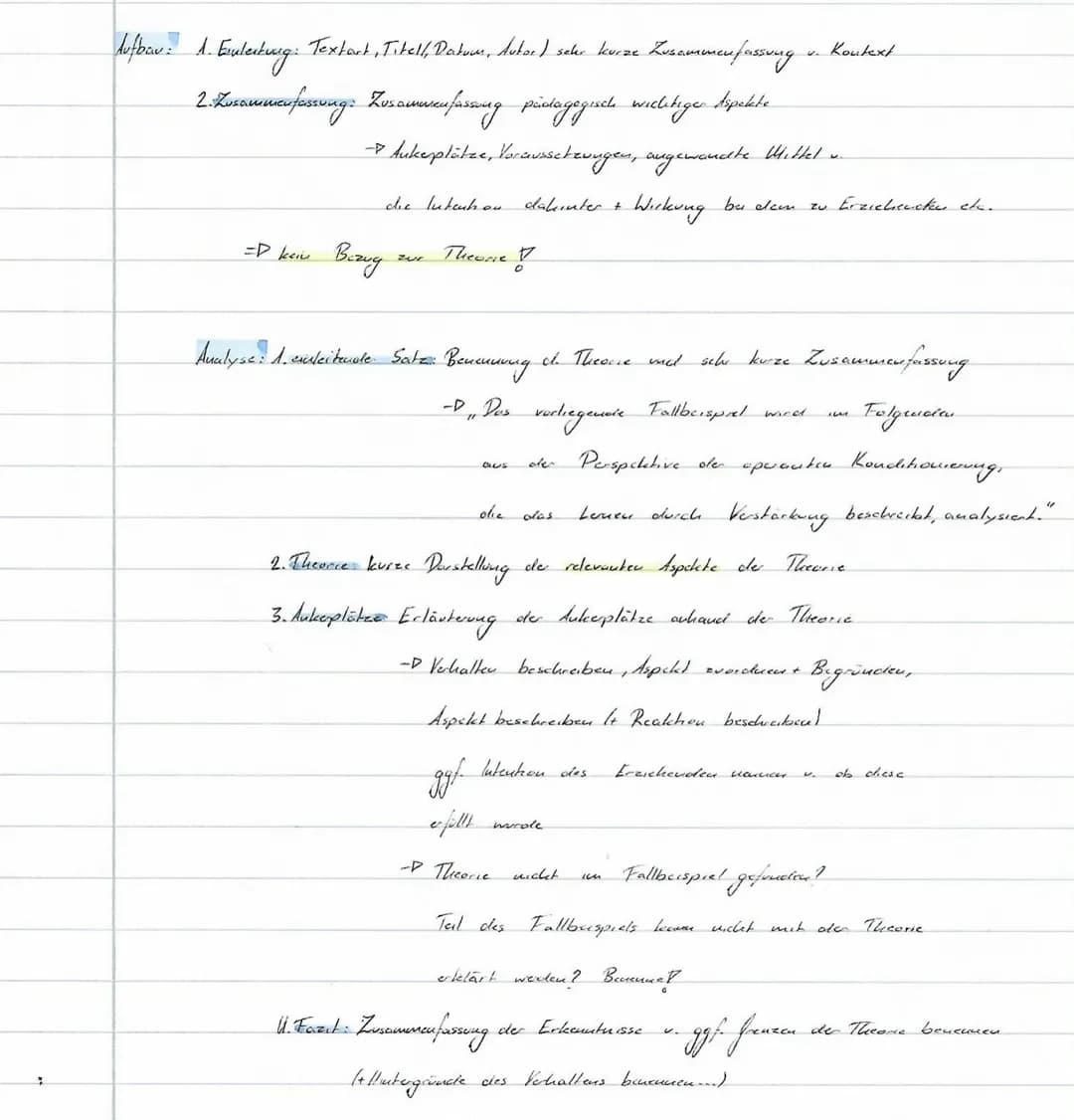 hufbau: 1. Eulertung: Textart, Titell, Datuve, Autor) sehr kurze Rusammenfassung v. Koutext

2.Kusammenfassung: Zusammenfassung pictagogisch