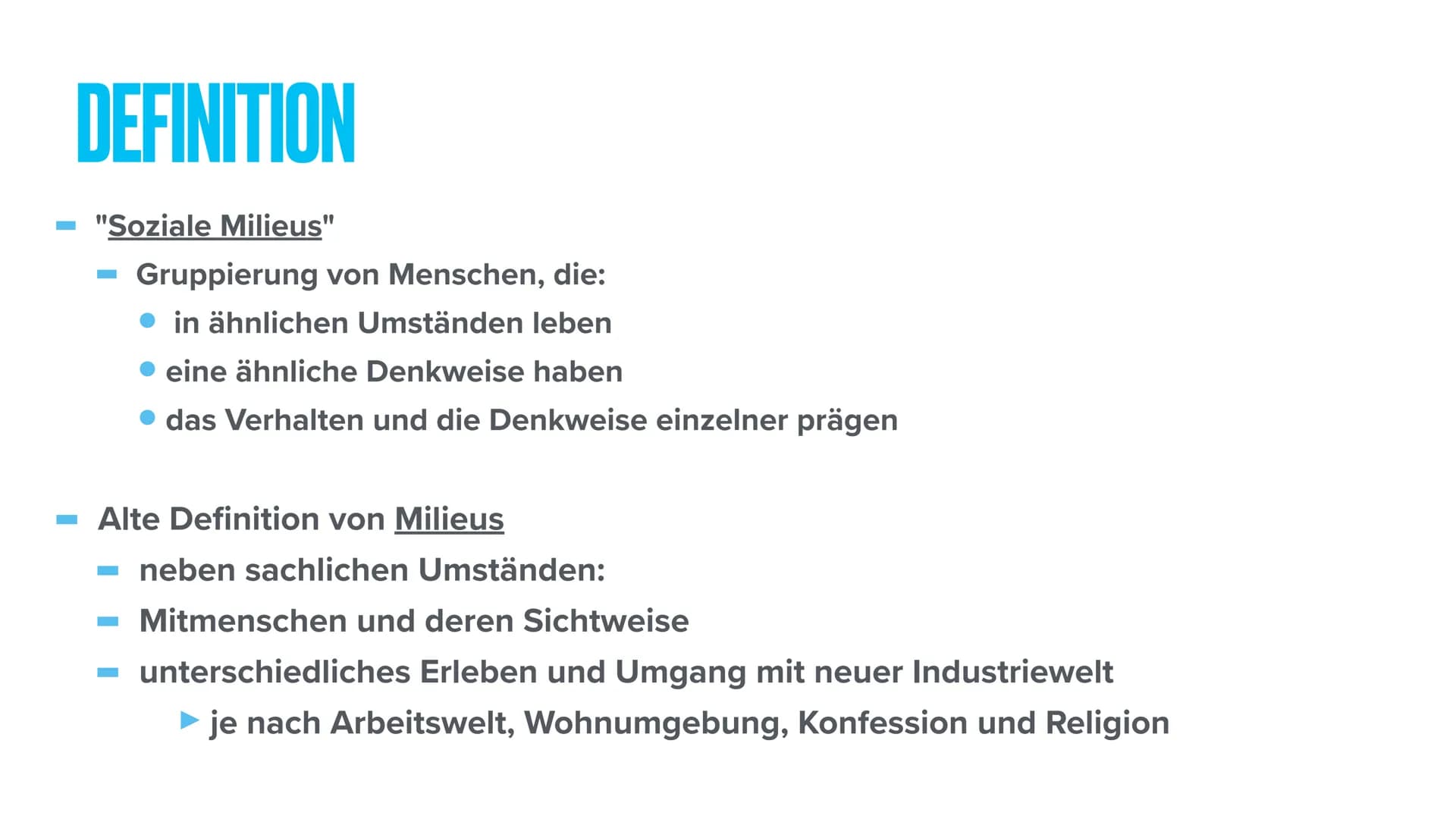 # SOZIALE MILIEUS # GLIEDERUNG

1. Definition
2. Die Habitustheorie von Pierre Bourdieus
3. Die Sinus-Milieus
1. Definition
2. Die verschied