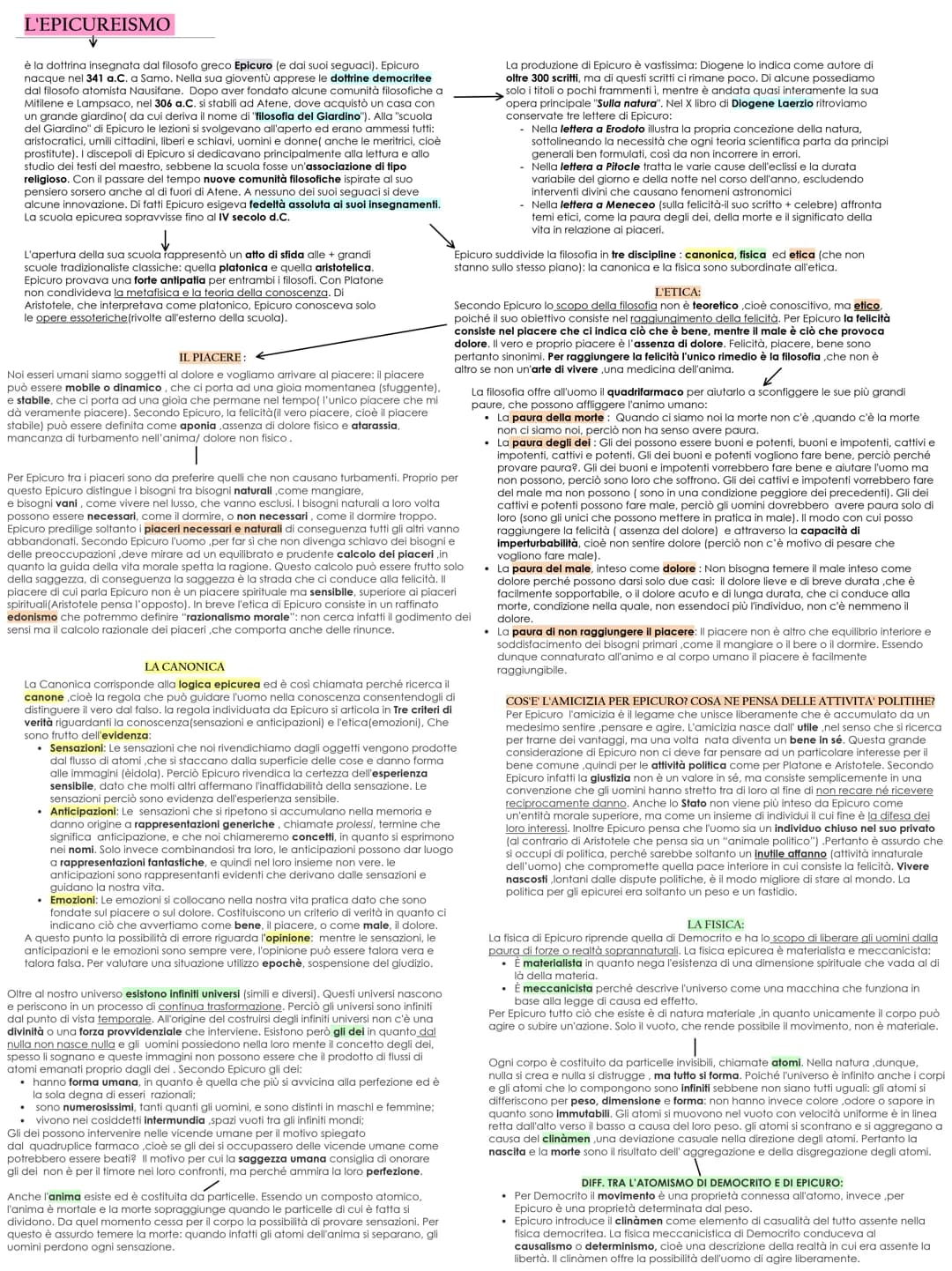 # L'EPICUREISMO

↓

è la dottrina insegnata dal filosofo greco Epicuro (e dai suol seguaci). Epicuro
nacque nel 341 a.C. a Samo. Nella sua g
