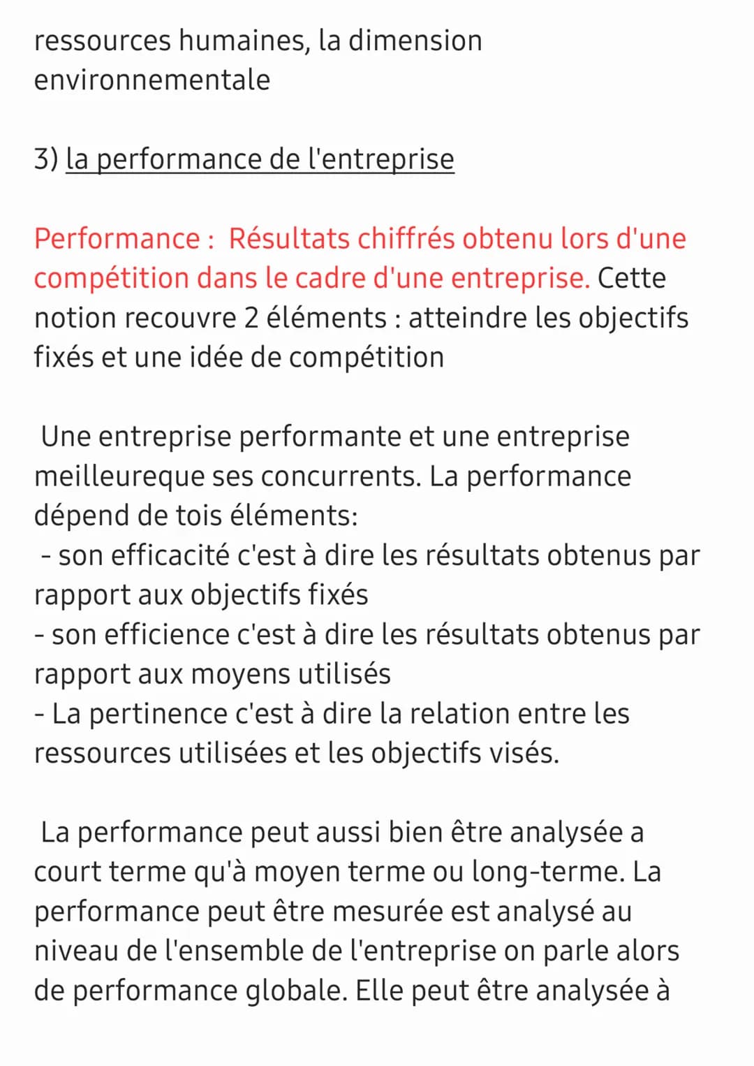# Chapitre : la finalité de l'entreprise et la
performance

1) Finalité > But ≫ objectif

La finalité de l'entreprise: c'est la raison d'êtr