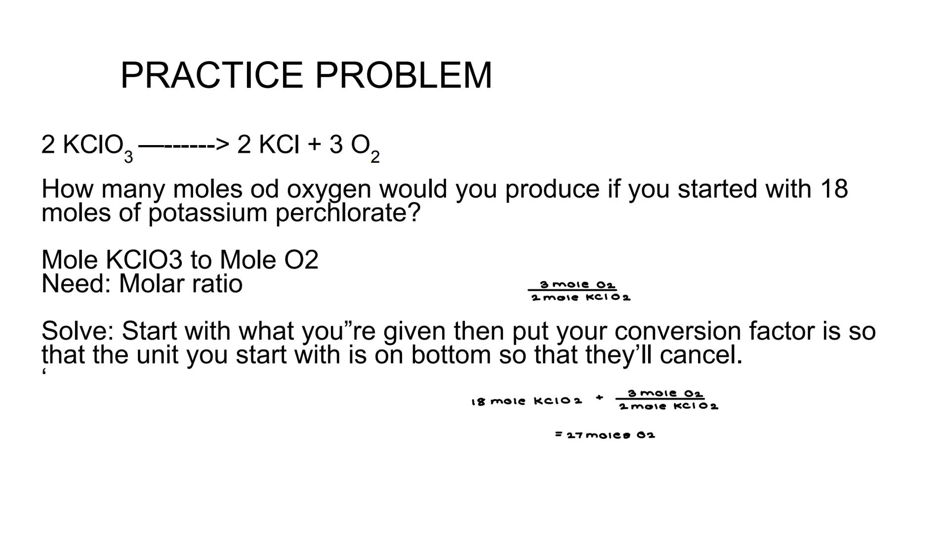 STOICHIOMETRY # STOICHIOMETRY

• So in order to determine the mass amounts of the
products/reactants in a reaction we will need stoichiometr