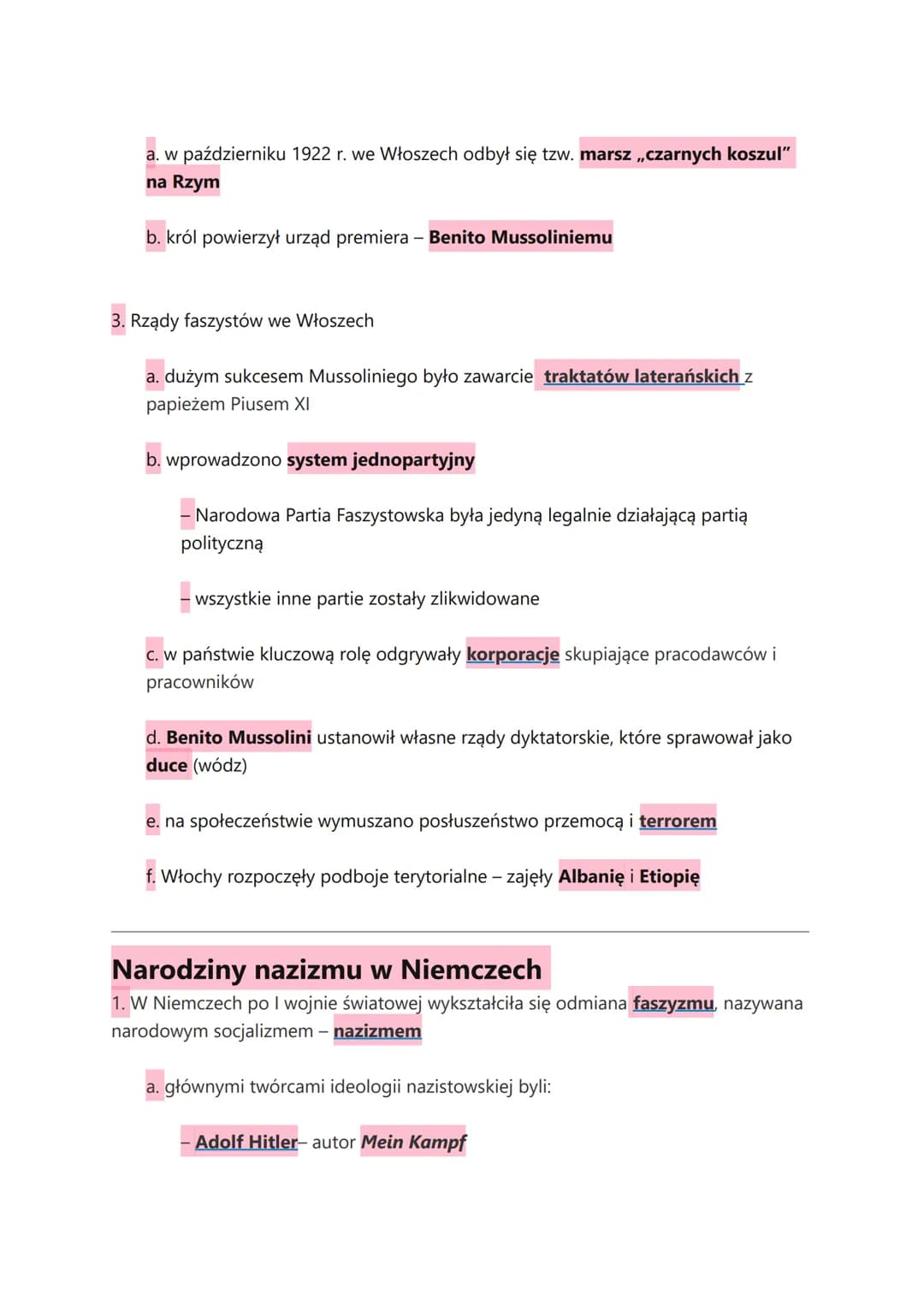 # Narodziny faszyzmu

1. Sytuacja we Włoszech po I wojnie światowej

a. Włosi byli bardzo rozczarowani sytuacją po I wojnie światowej

- byl