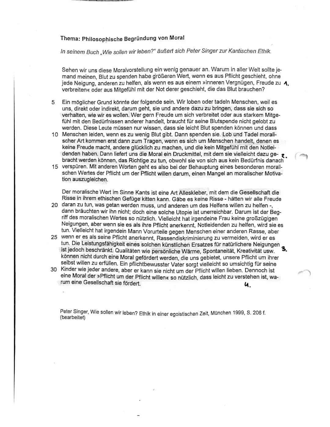 10.11.2020

-J2 Ethik

Klausur 1: „Der moralische Imperativ bei Kant"

Aufgabe 1:

Stelle - unabhängig vom Text - den Pflichtbegriff bei Kan