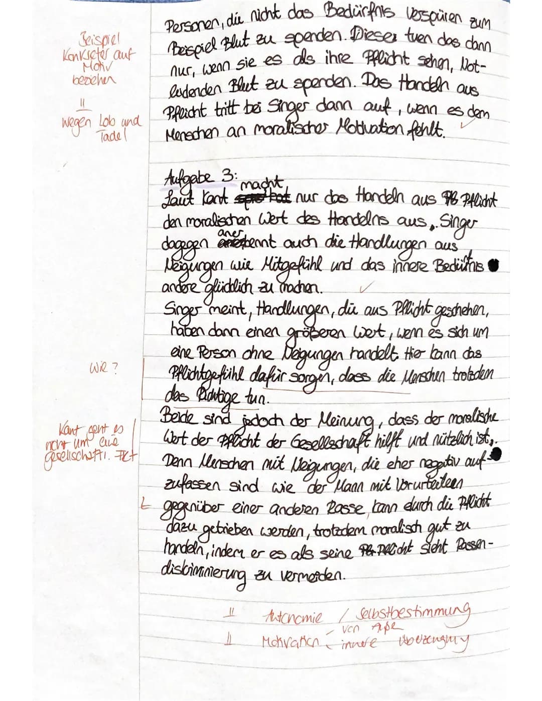 10.11.2020

-J2 Ethik

Klausur 1: „Der moralische Imperativ bei Kant"

Aufgabe 1:

Stelle - unabhängig vom Text - den Pflichtbegriff bei Kan