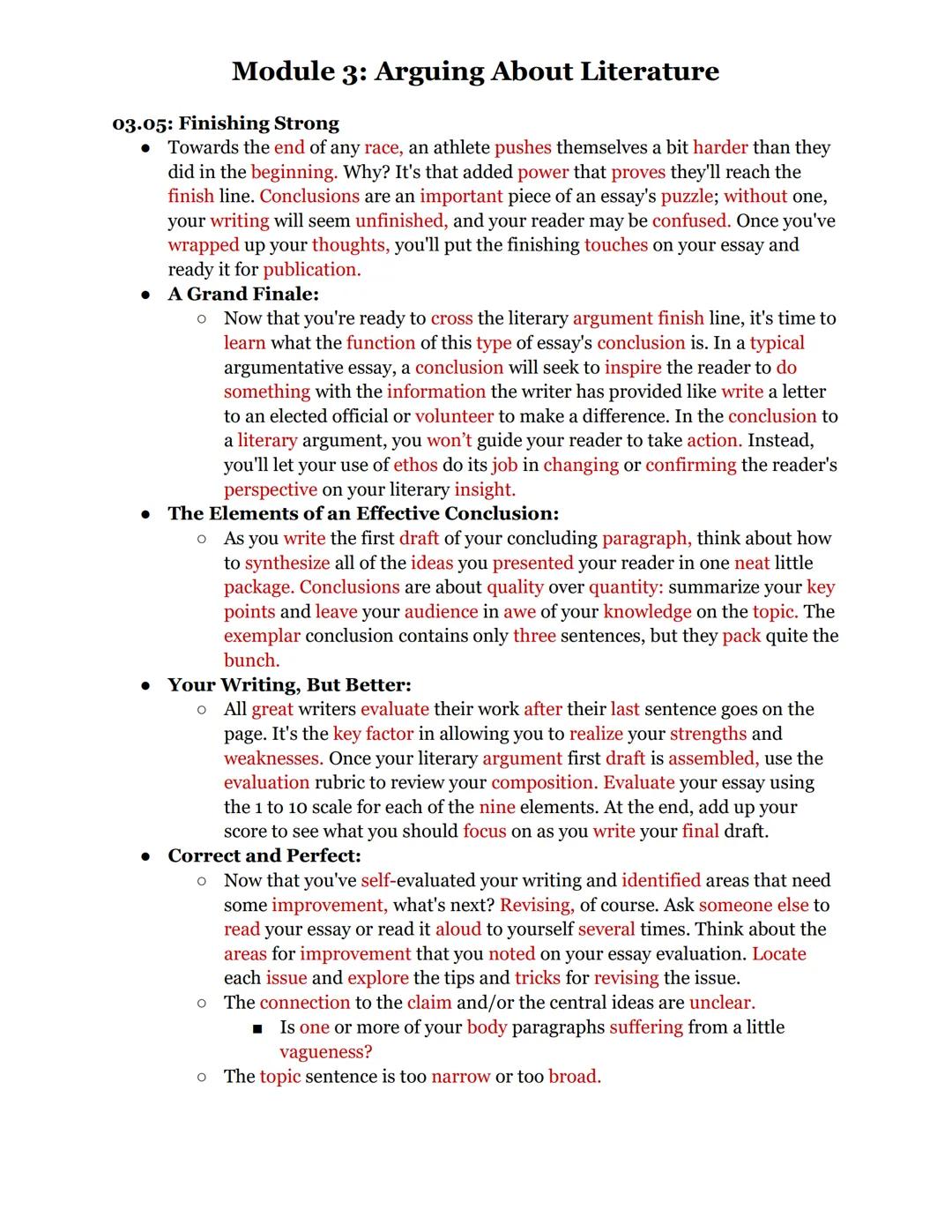 # Module 3: Arguing About Literature

This module teaches you how to format, create, and polish a literary analysis essay.

03.01: Develop a