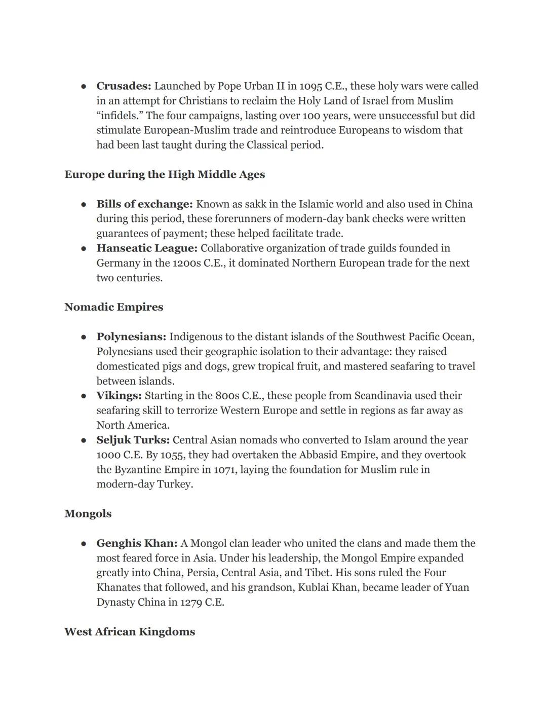 # AP World History Notes: Period 3 (600 to 1450 C.E.)

Love these notes? Check out Kaplan's AP World History Prep Plus Book on
Amazon.

## 6