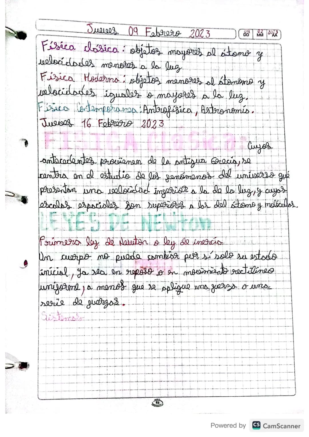 Jueves 09 Febrero 2023

M20

Física clásica: objetos mayores al átomo y
velocidades menotes a la luz.

Fisica Moderno: objetos menores al át