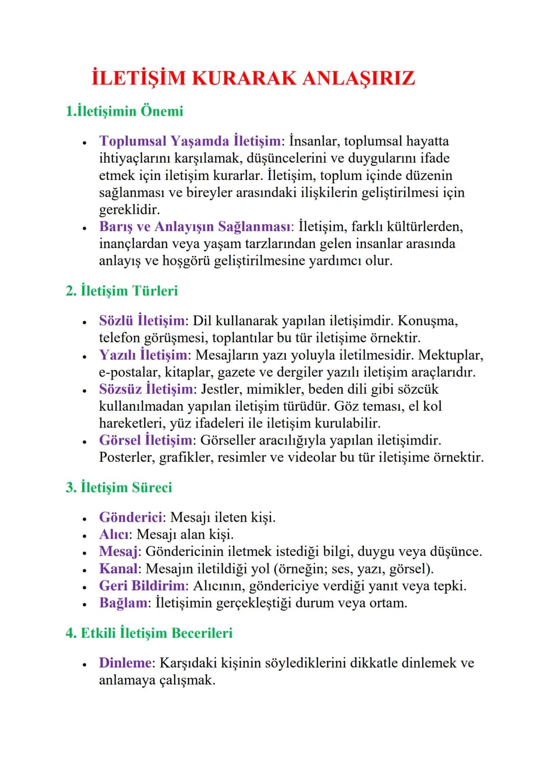 # İLETİŞİM KURARAK ANLAŞIRIZ

1.İletişimin Önemi

*   Toplumsal Yaşamda İletişim: İnsanlar, toplumsal hayatta
ihtiyaçlarını karşılamak, düşü