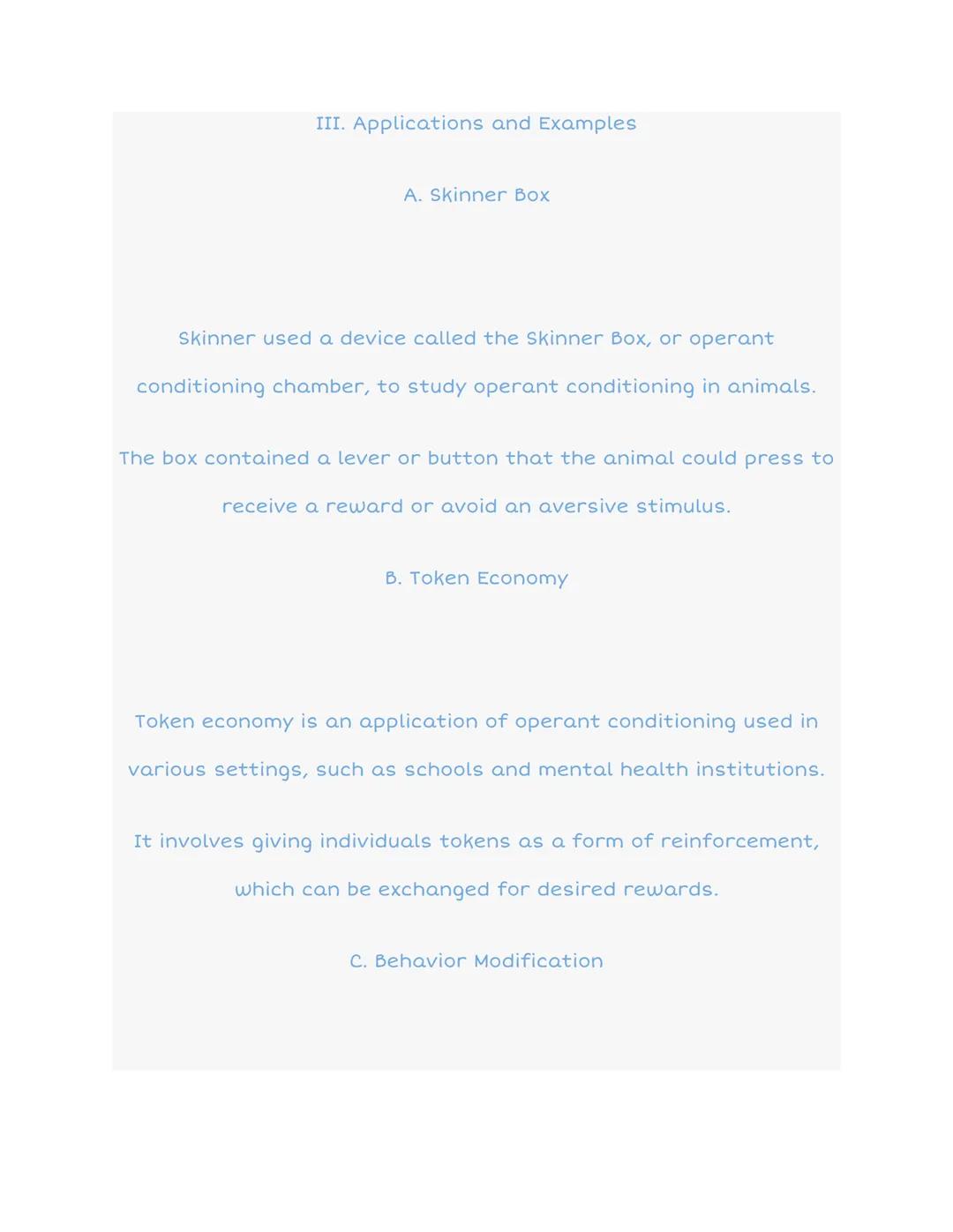 4.3 Operant Conditioning

Thorndike's Puzzle Box

The cat is placed in
the box, and food is
placed outside where
the cat can see it.

After 
