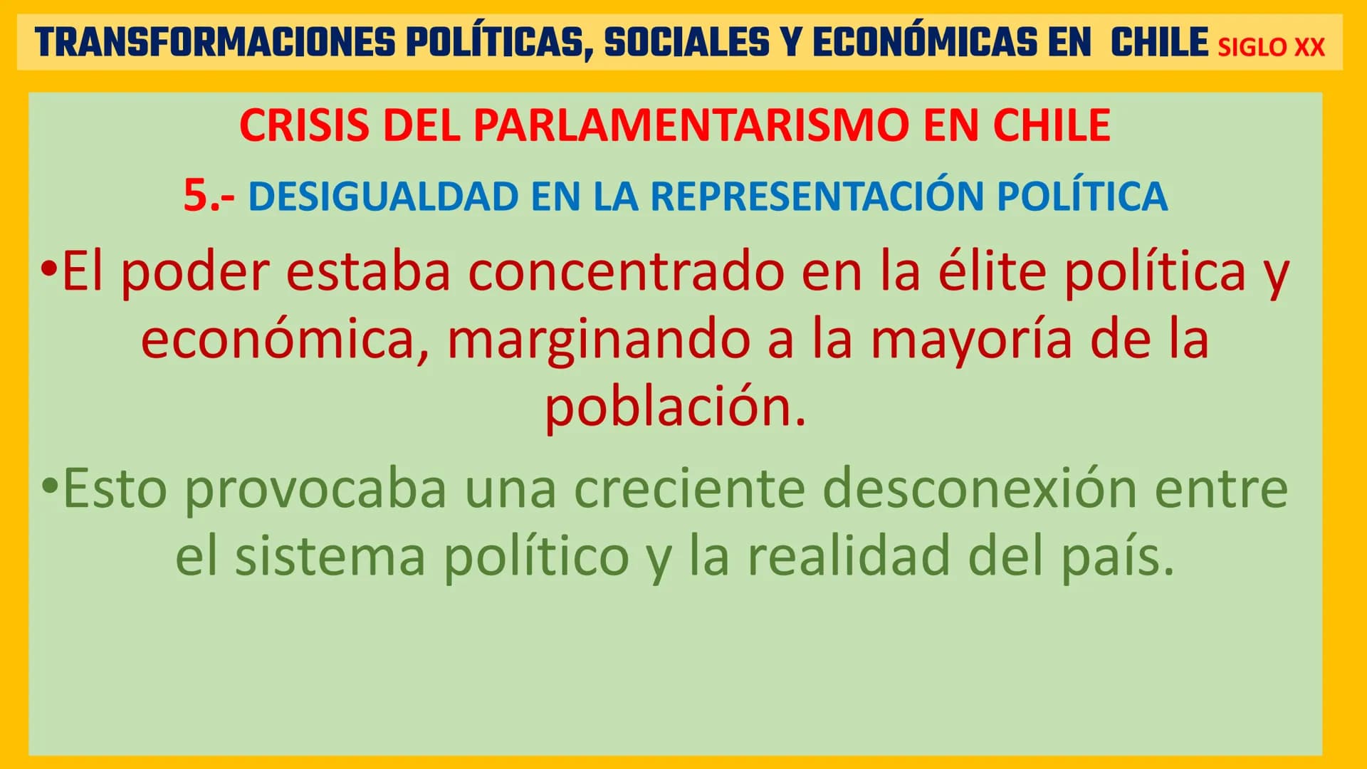 # TRANSFORMACIONES POLÍTICAS, SOCIALES Y ECONÓMICAS EN CHILE SIGLO XX

¿CÓMO CAMBIÓ CHILE ENTRE 1900 Y MEDIADOS DEL SIGLO XX? Pag 54

Tras l