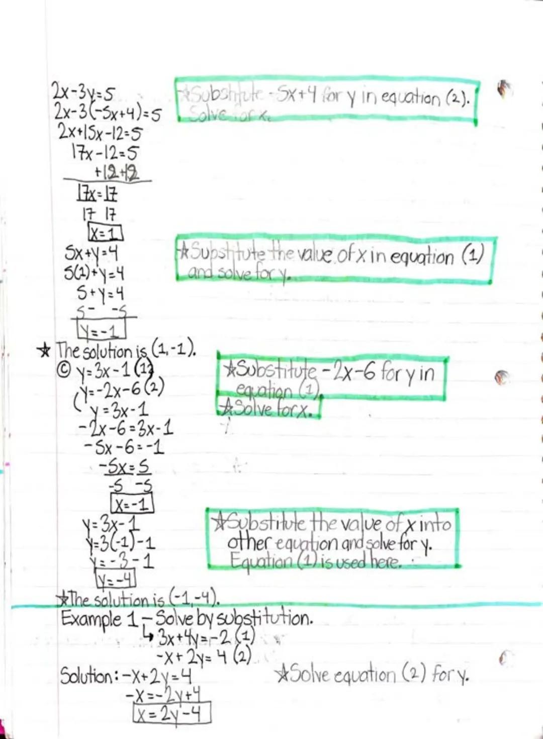 # Section 6.2: Solving Systems of Linear Equations (Substitution) 3/25/18

1.  Finding a graphical solution of a system of equations is base