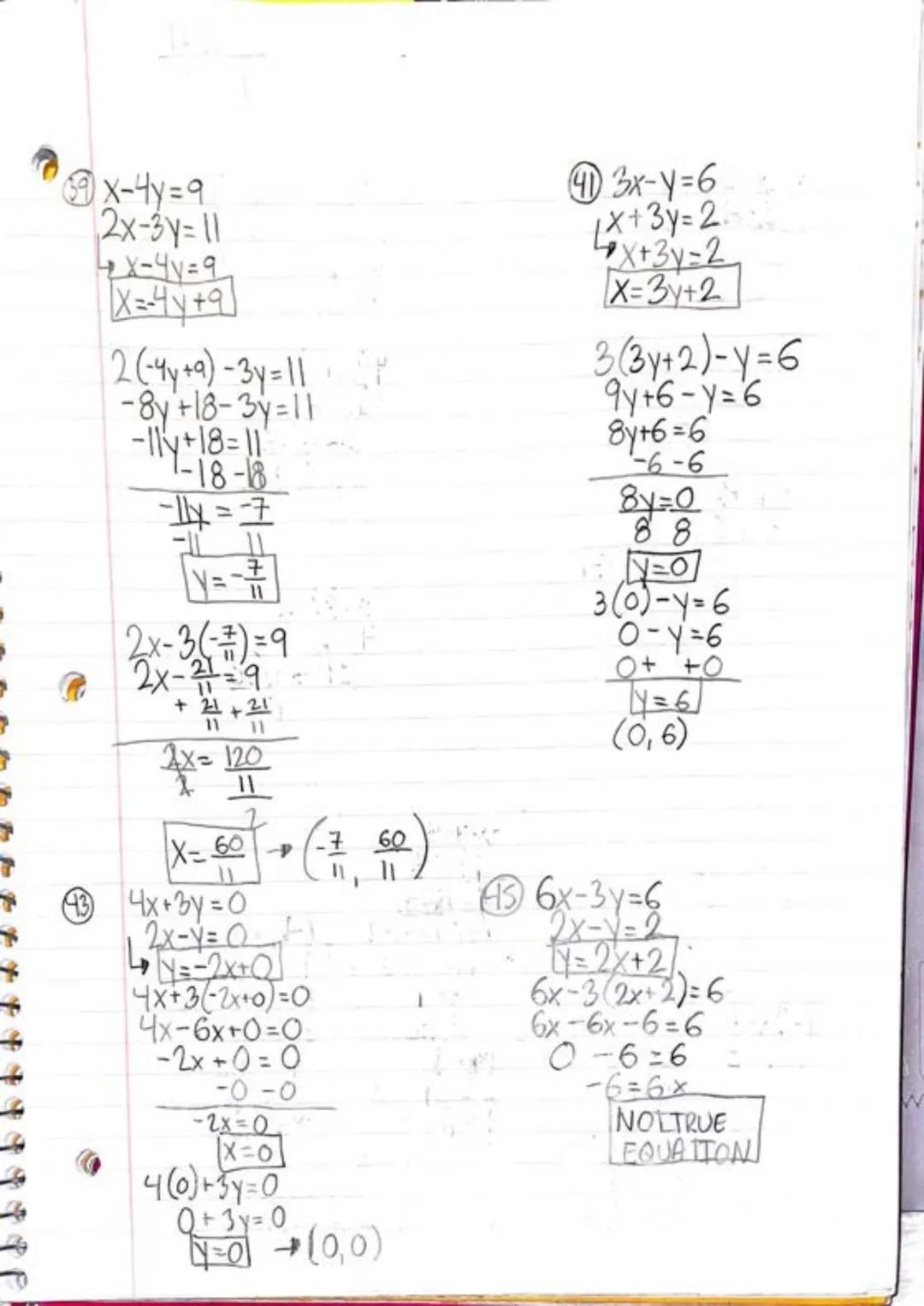 # Section 6.2: Solving Systems of Linear Equations (Substitution) 3/25/18

1.  Finding a graphical solution of a system of equations is base
