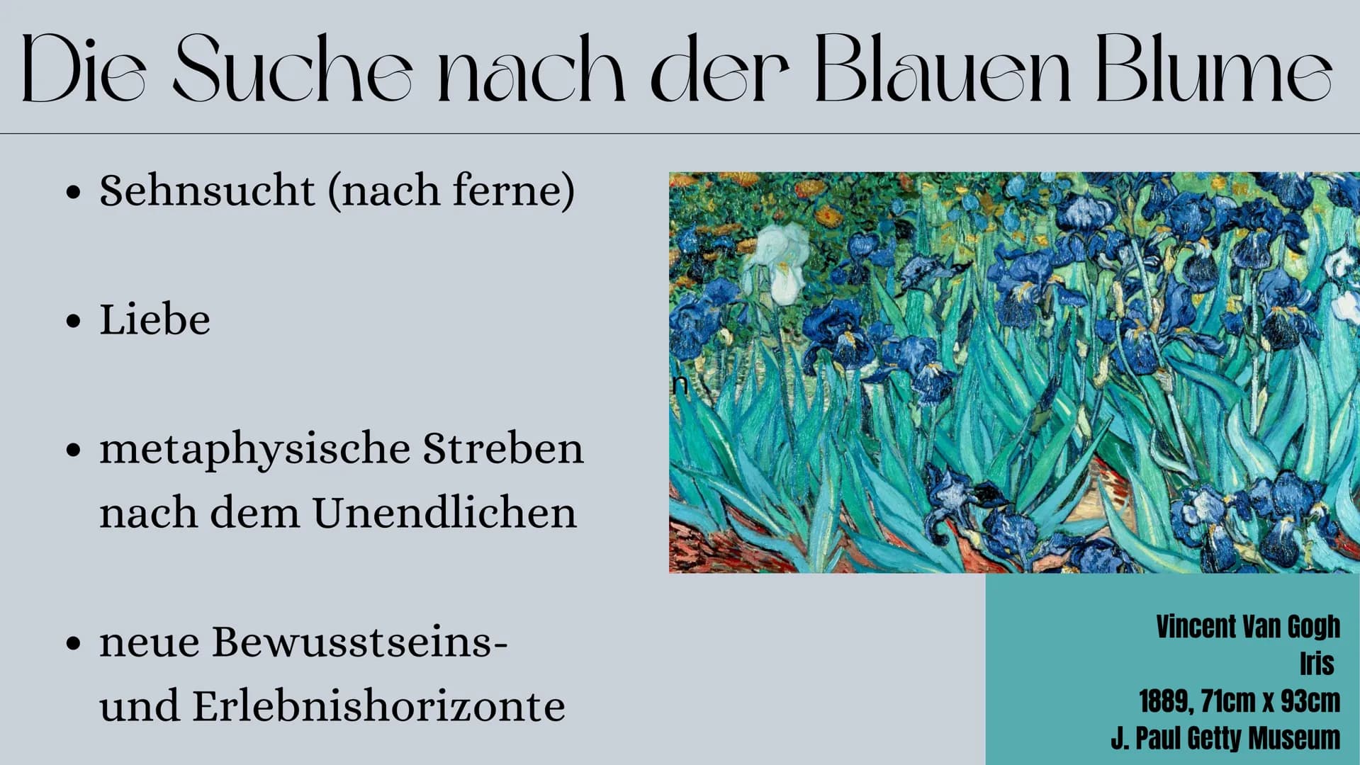 # Romantik

LK BK 11/2 # Gliederung

1. Stilbegriff
2. Allgemeine Informationen
3. Allgemeine Motive
4. Die Suche nach der Blauen Blume
5. A