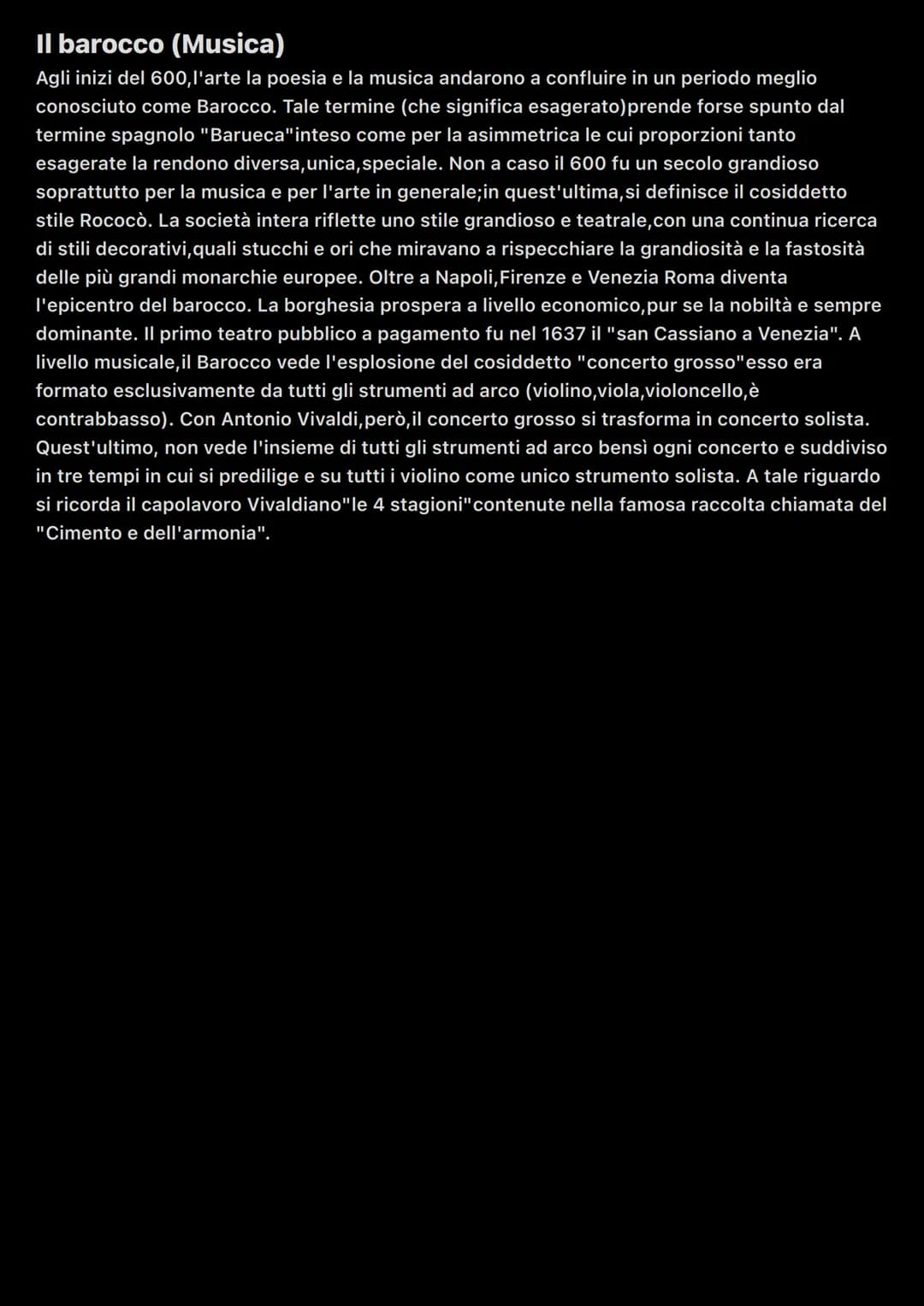# Il barocco (Musica)

Agli inizi del 600, l'arte la poesia e la musica andarono a confluire in un periodo meglio
conosciuto come Barocco. T