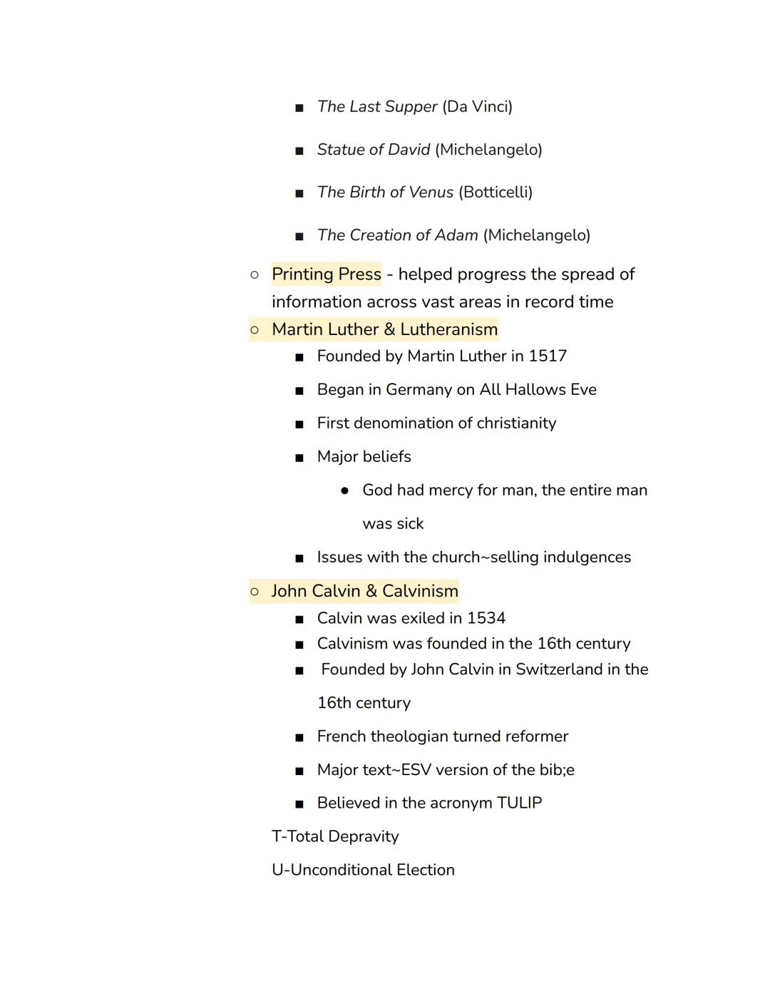 Test #2 Study Guide
Renaissance to English Reformation
• Locations:

• France
• Spain
• Portugal
• Germany
• Chezh Republic
• Switzerland
• 