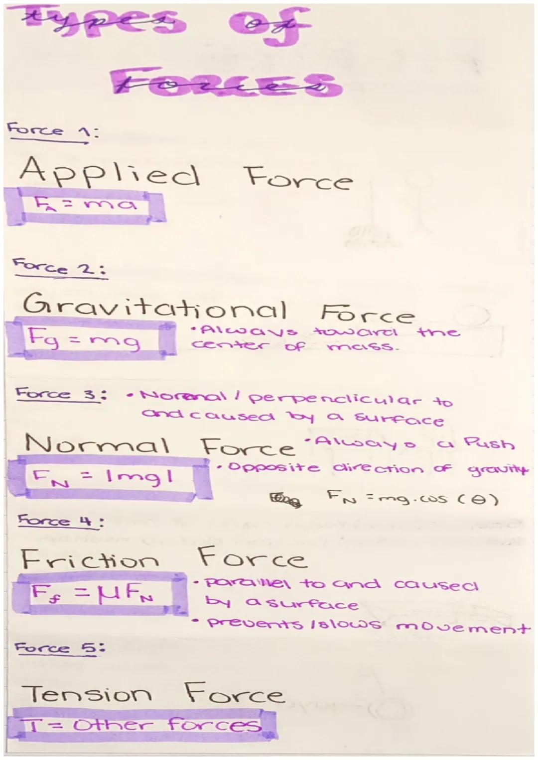 # types of

# ForceS

Force 1:

Applied Force

$F_a=ma$

Force 2:

Gravitational Force

$F_g = mg$

*   Always towcarel the center of mcis5.