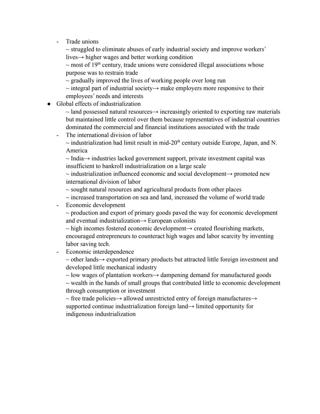 • Foundation of industrialization
~ started in Britain
Chapter 29 note
~ high agriculture production→ population growth→ work other than cul
