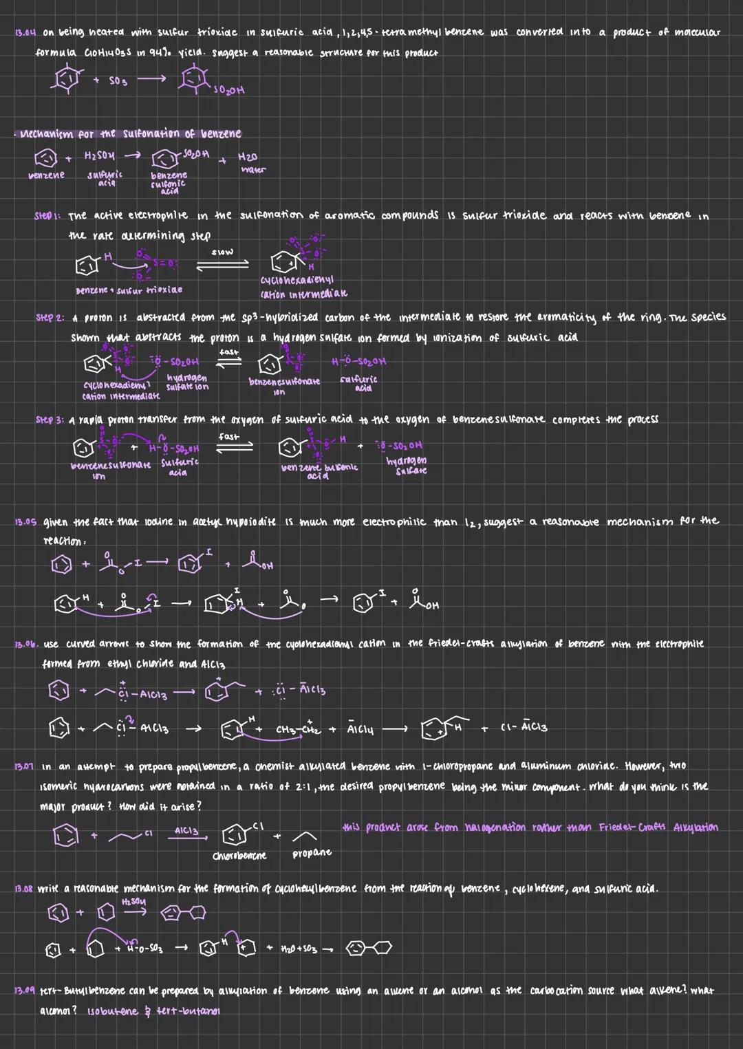
<p>In aromatic compounds, substitution is observed instead of addition. There are different types of electrophilic substitution reactions, 