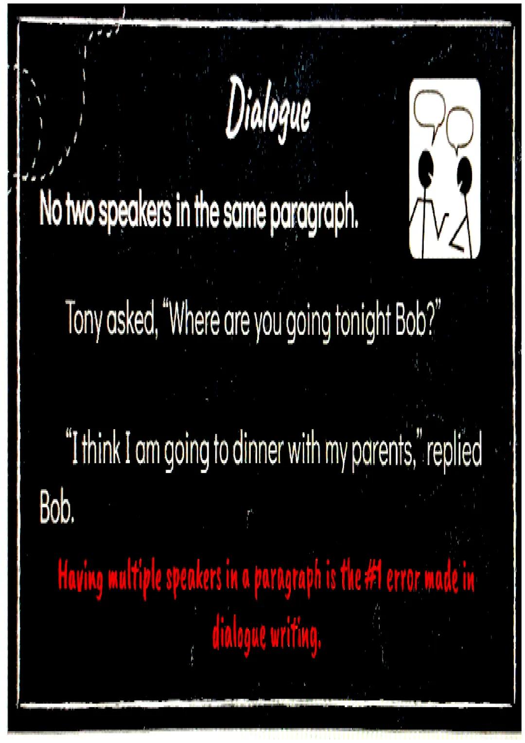 Dialogue
a conversation
between two or
more people as
part of a play,
movie, or piece of
literature.
• It can be a conversation
between char