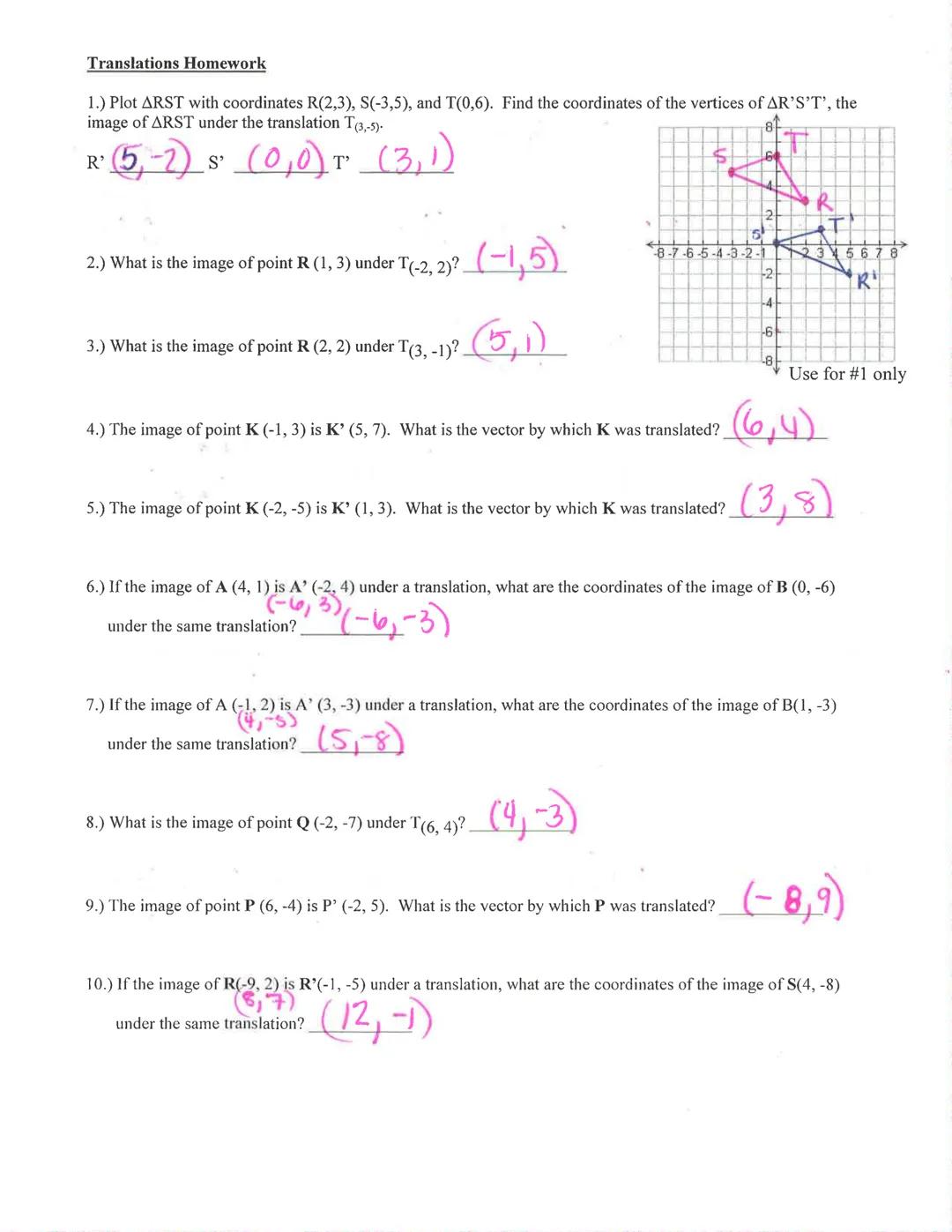 Name: Key
Date: Period:
Honors Geometry: Translations Notes
A transformation is a change in the Size, location or orientation ora of a figur