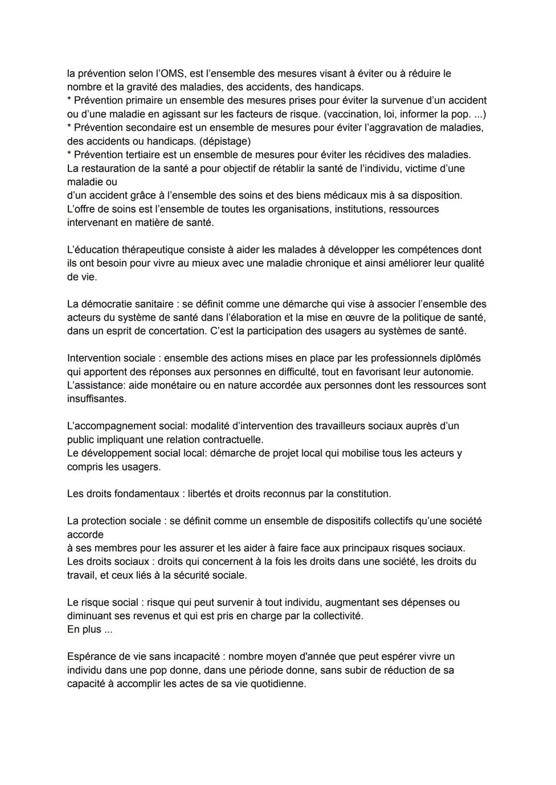 Définitions ST2S

Selon l'OMS, en 1946, la santé est << un état de complet bien-être physique, mental et social
et qui ne consiste pas seule