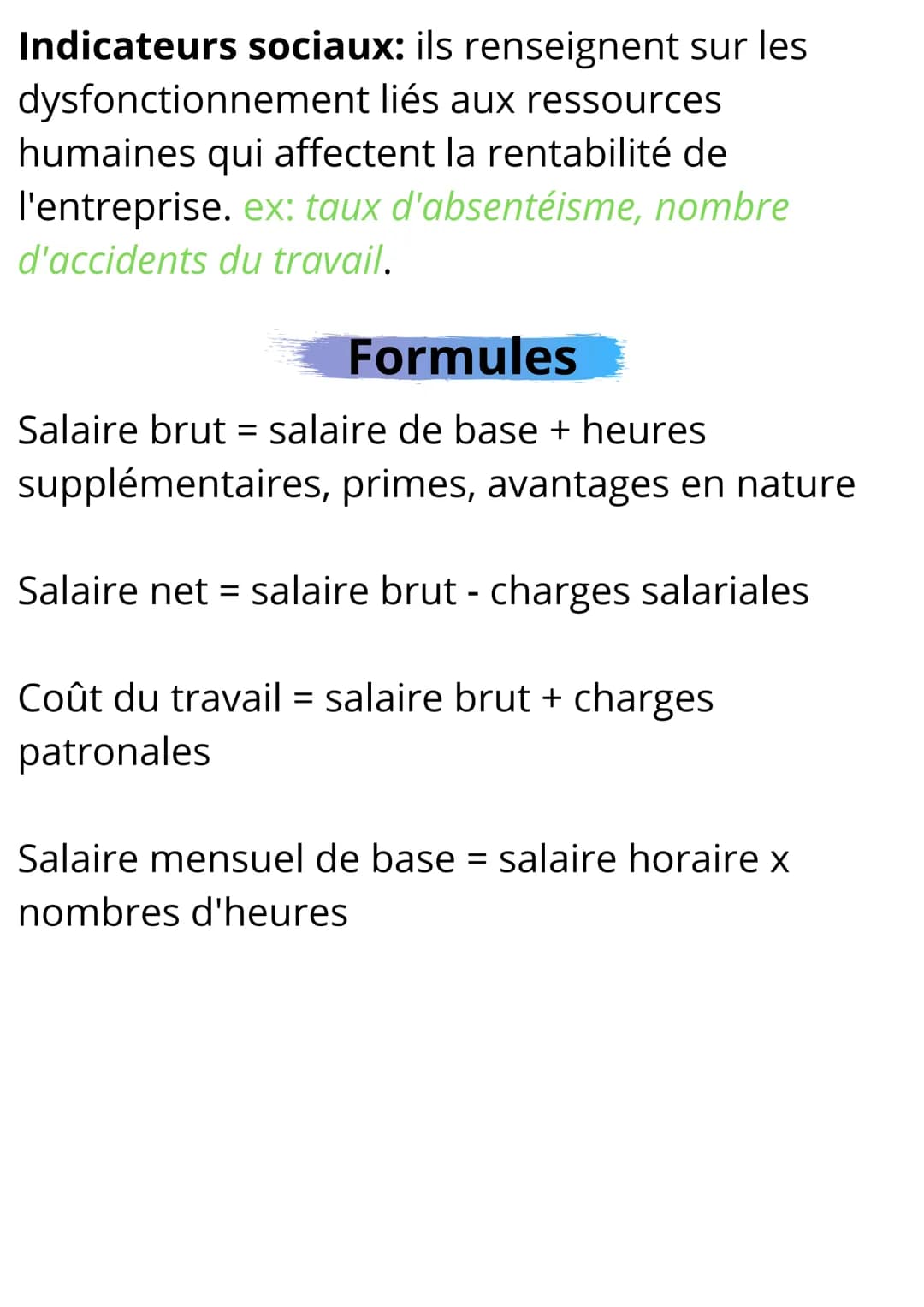 Sciences de Gestion et du
Numérique
Notions et Formules # La rémunération et le coût
du travail

## Notions

Salaire horaire de base: il rés