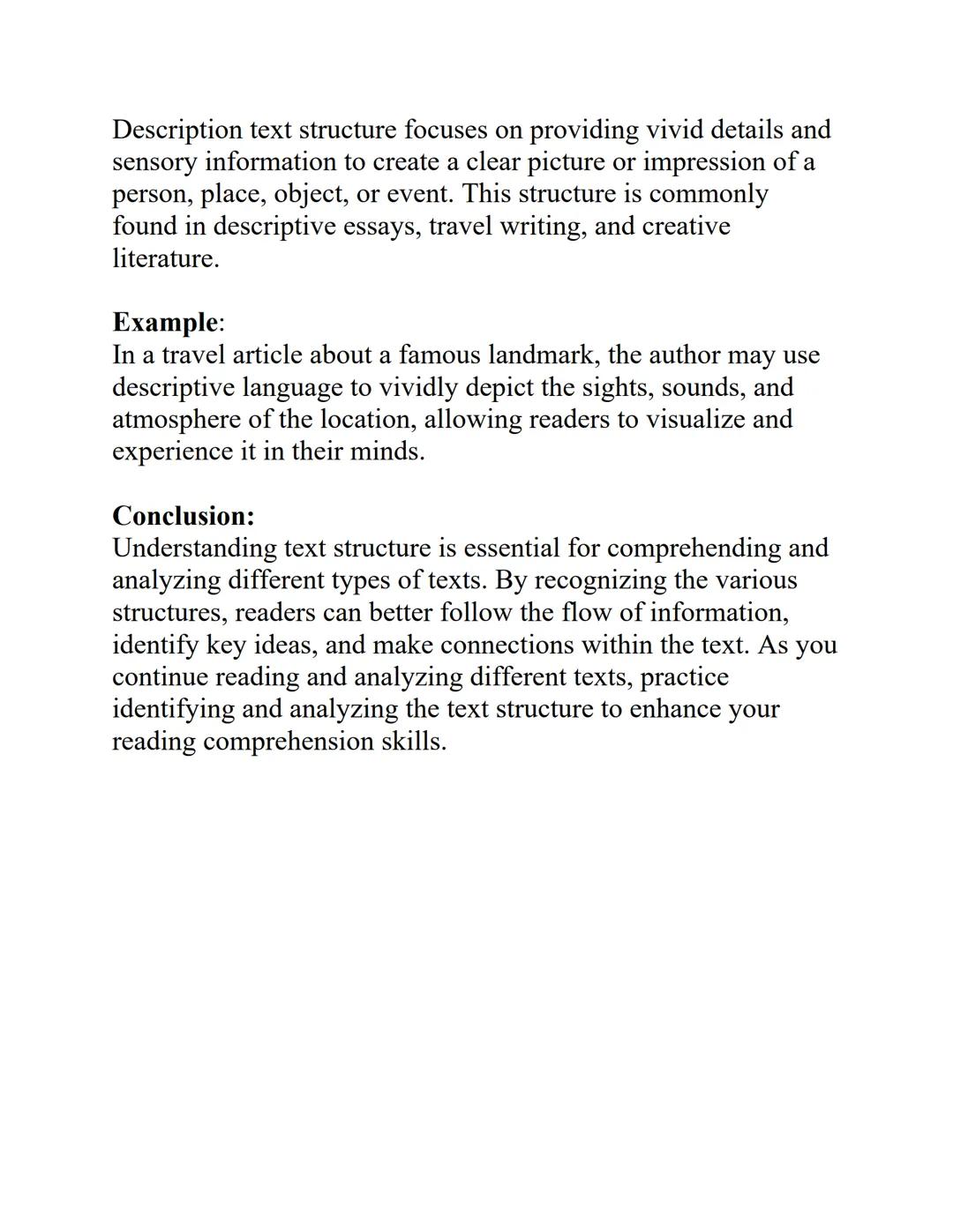 Study Note: Text Structure

Grade 7

Introduction:
Text structure refers to the way a piece of writing is organized.
Understanding text stru