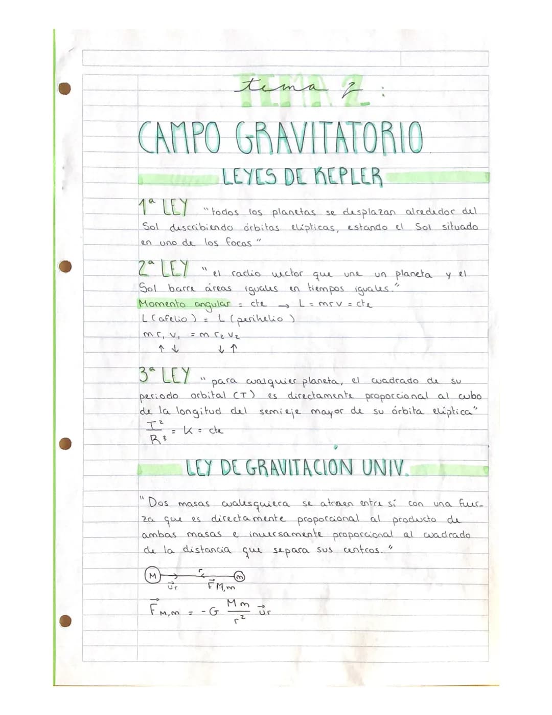 tima 7:

# CAMPO GRAVITATORIO

## LEYES DE KEPLER

1ª LEY "todos los planetas se desplazan alrededor del
Sol describiendo órbitas elípticas,