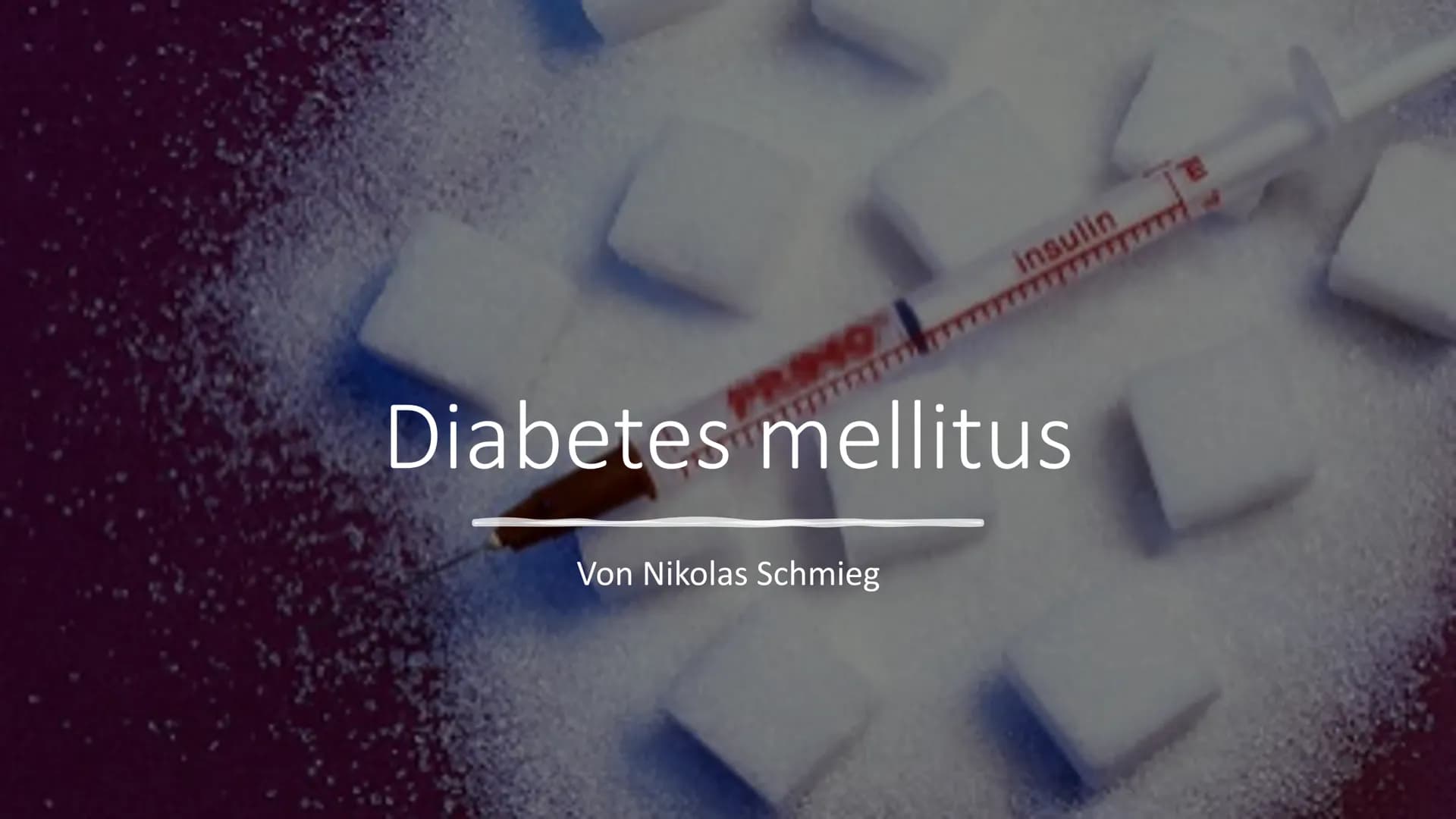  # Diabetes mellitus

Von Nikolas Schmieg Was ist Diabetes
mellitus?

• griech. διαβαίνειν= durchfließen
lat. mellitus= honigsüß

• Hauptmer