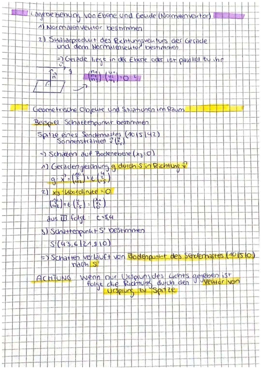GERADEN

Vorwissen (Punute und Ventoren im Raum)
→ Abstand zweier Punute A(a₁a₂a₃) und B(b₁b₂b₃)
$AB = \sqrt{(b₁-a₁)²+(b₂-a₂)²+(b₃-a₃)²}$
→ 