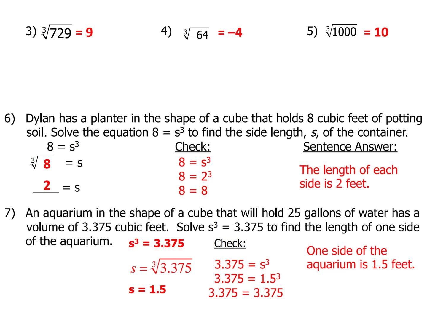 # Lesson 8.9
Square Roots and Cube Roots
Square Root- A square root of a number is one of its two equal factors.
Symbols: $x^2 = x \cdot x$,